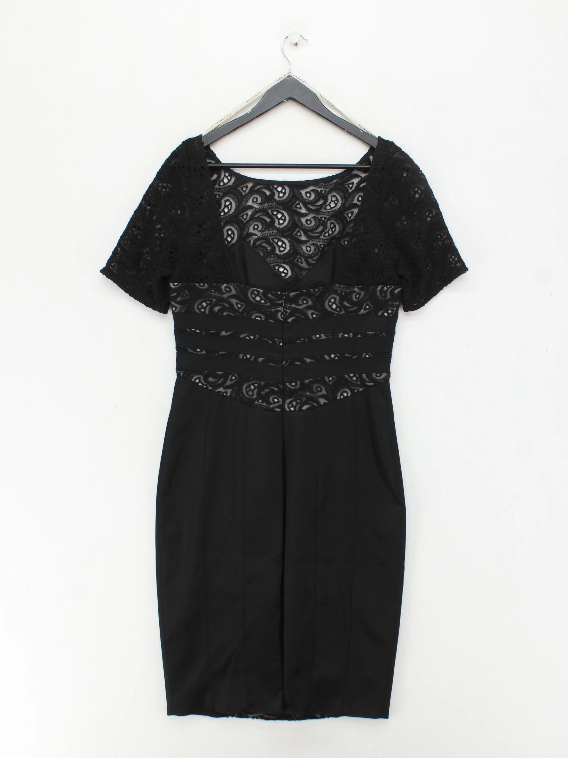 Karen Millen Bodycon Midi Dress UK14 in Black - Image 2