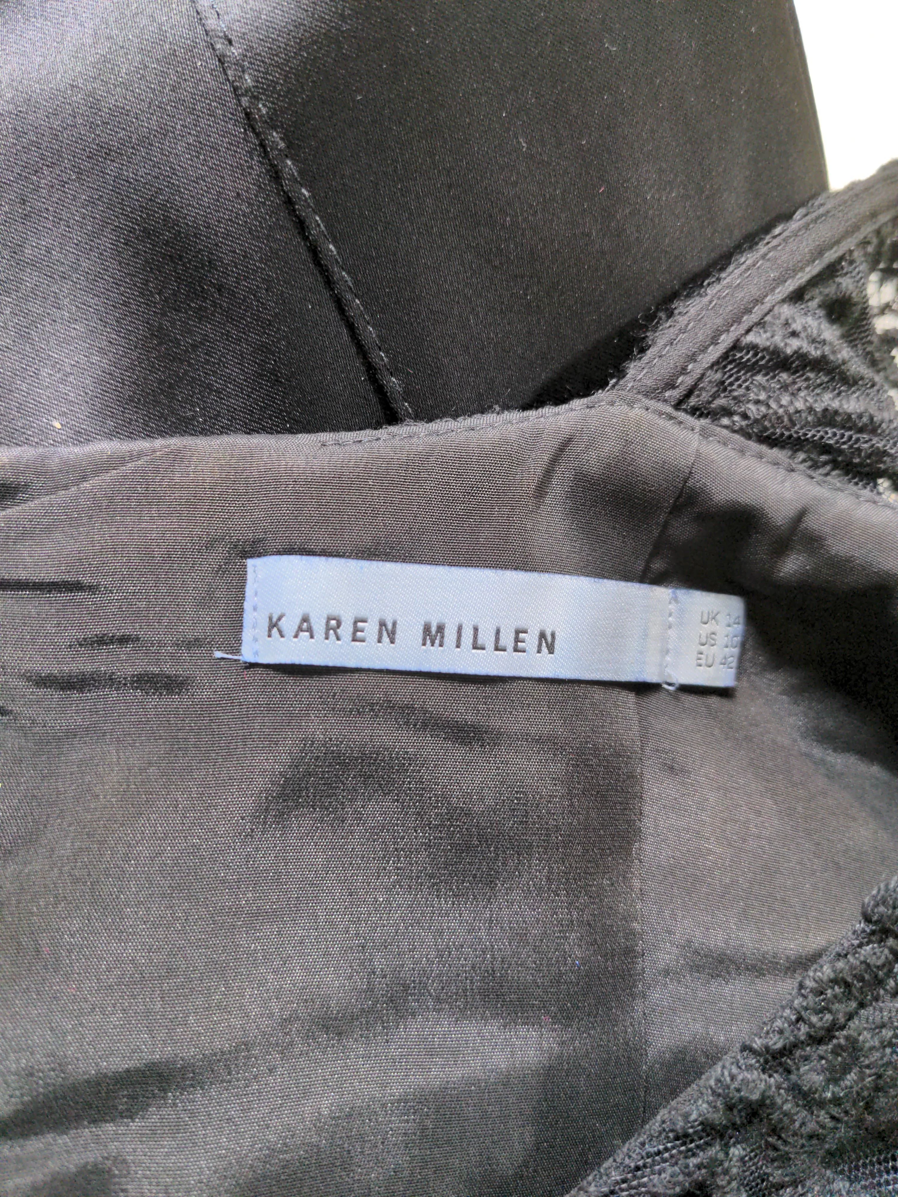 Karen Millen Bodycon Midi Dress UK14 in Black - Image 5