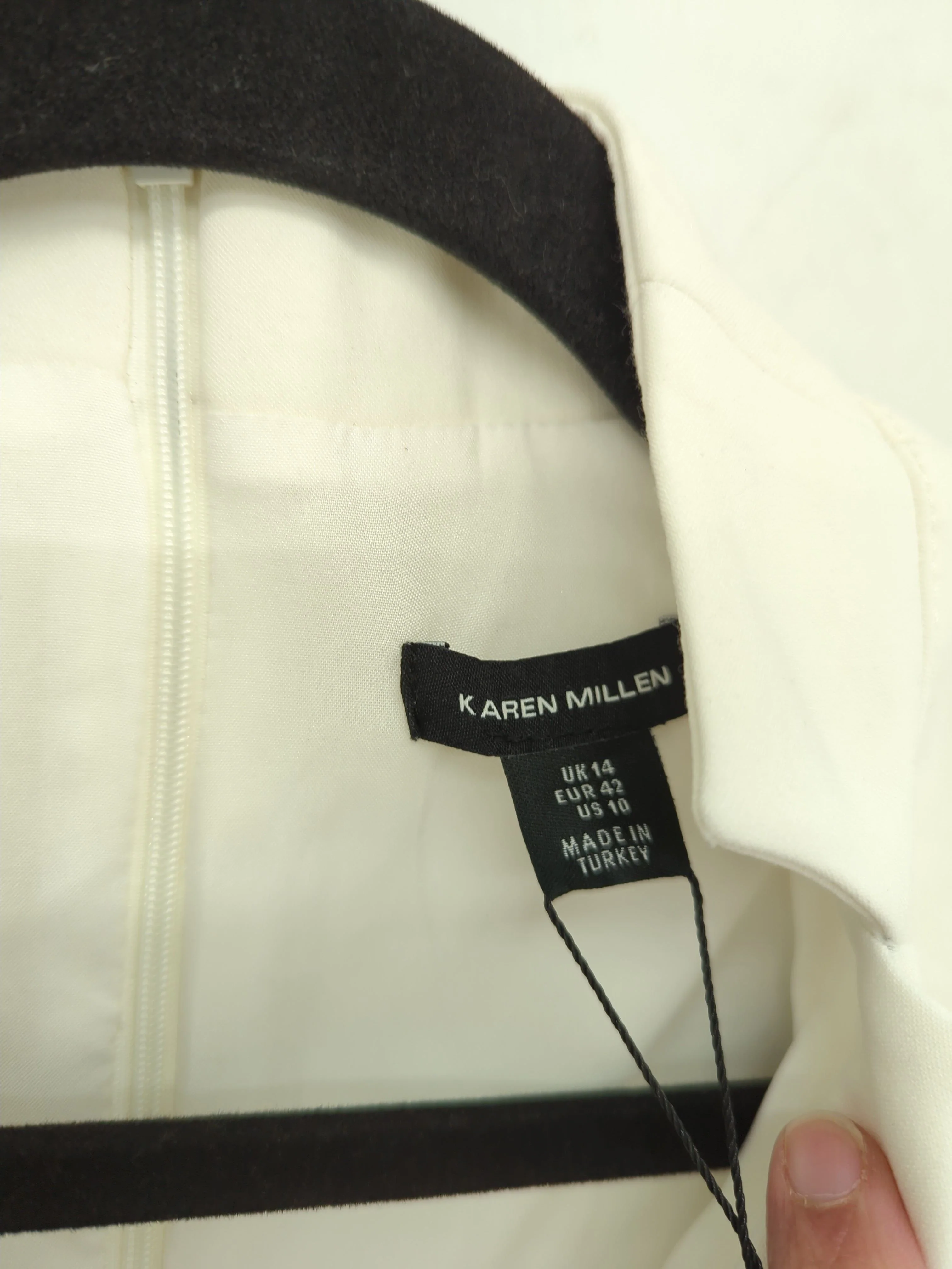 Karen Millen Bodycon Midi Dress UK14 in Cream RRP £199 - Image 8