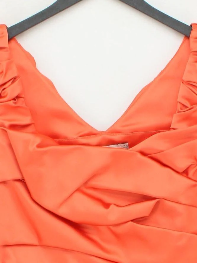Karen Millen Bodycon Midi Dress UK14 in Orange - Image 3