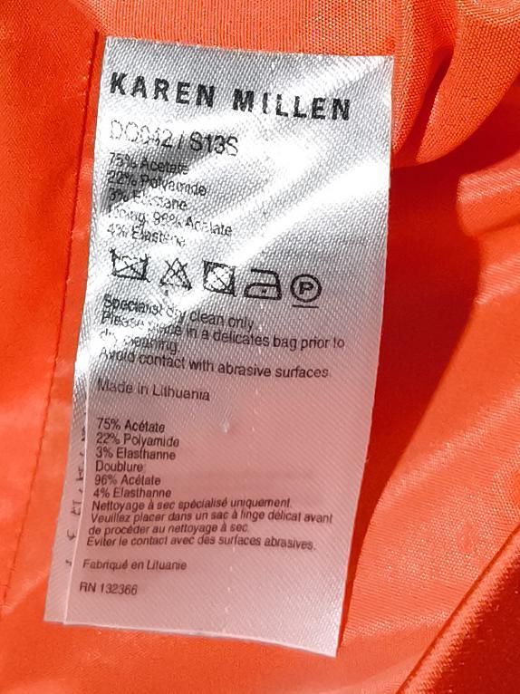 Karen Millen Bodycon Midi Dress UK14 in Orange - Image 6