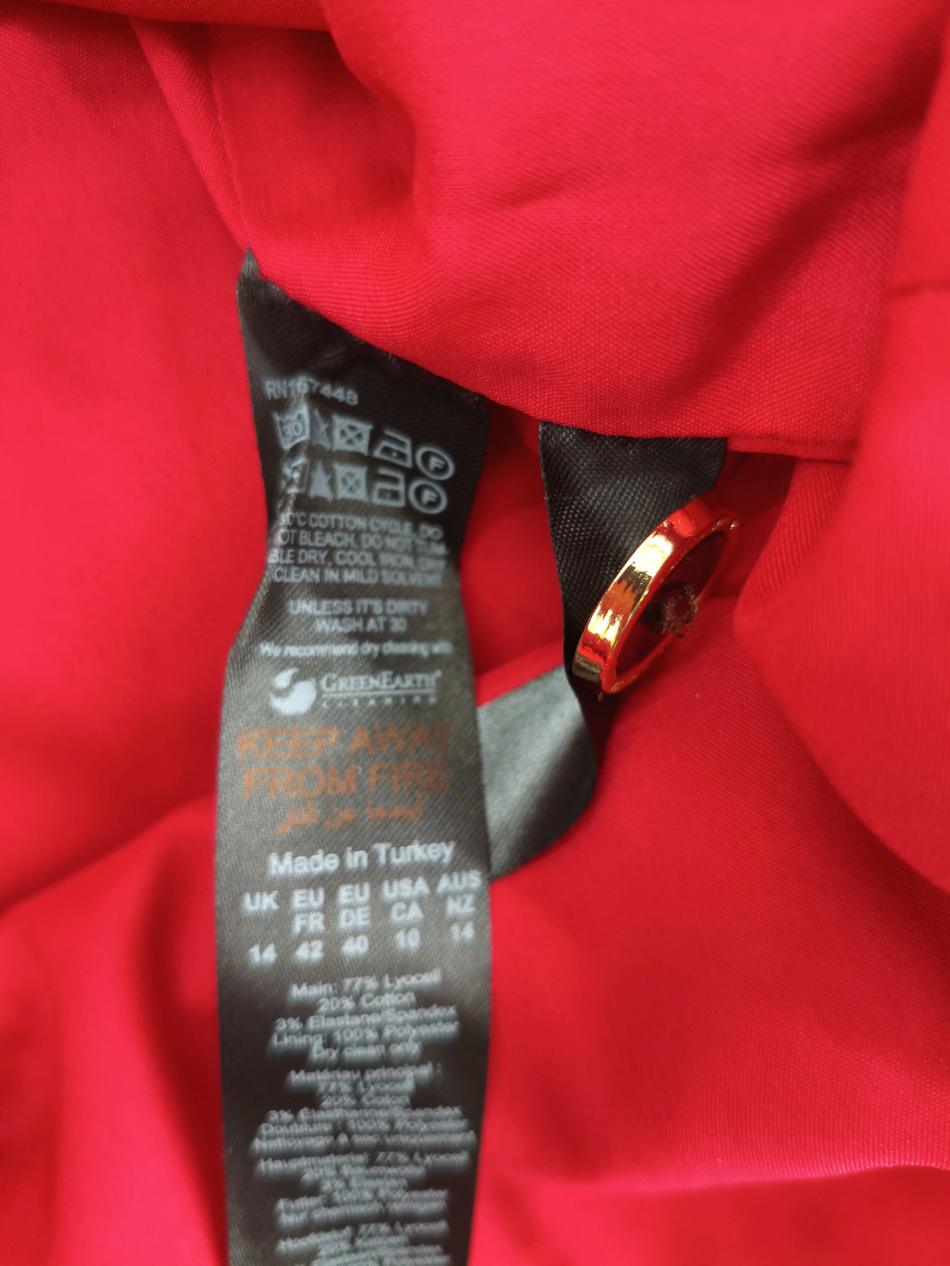 Karen Millen Bodycon Midi Dress UK14 in Red RRP £219 - Image 6