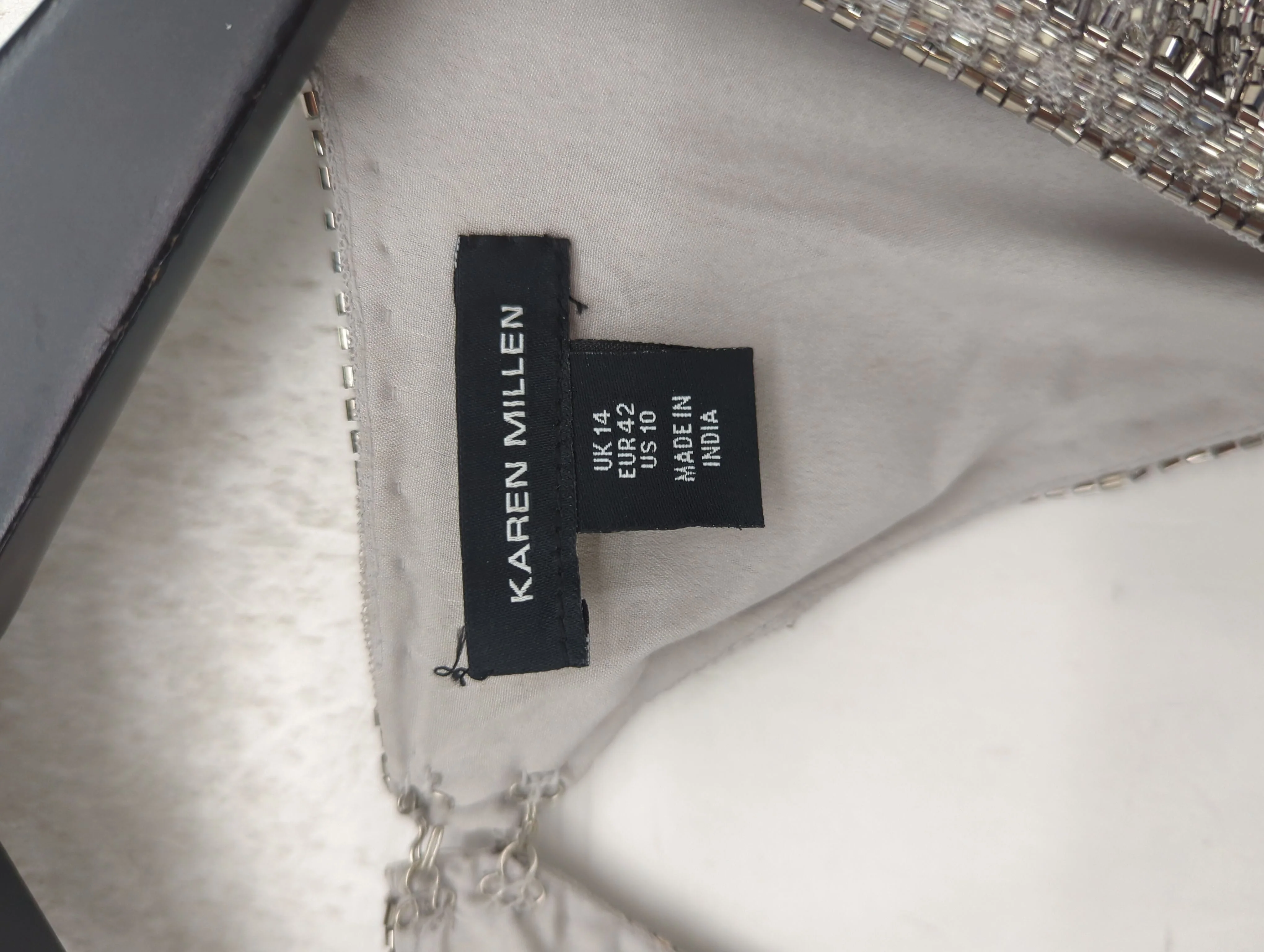 Karen Millen Bodycon Midi Dress UK14 in Silver RRP £439 - Image 5