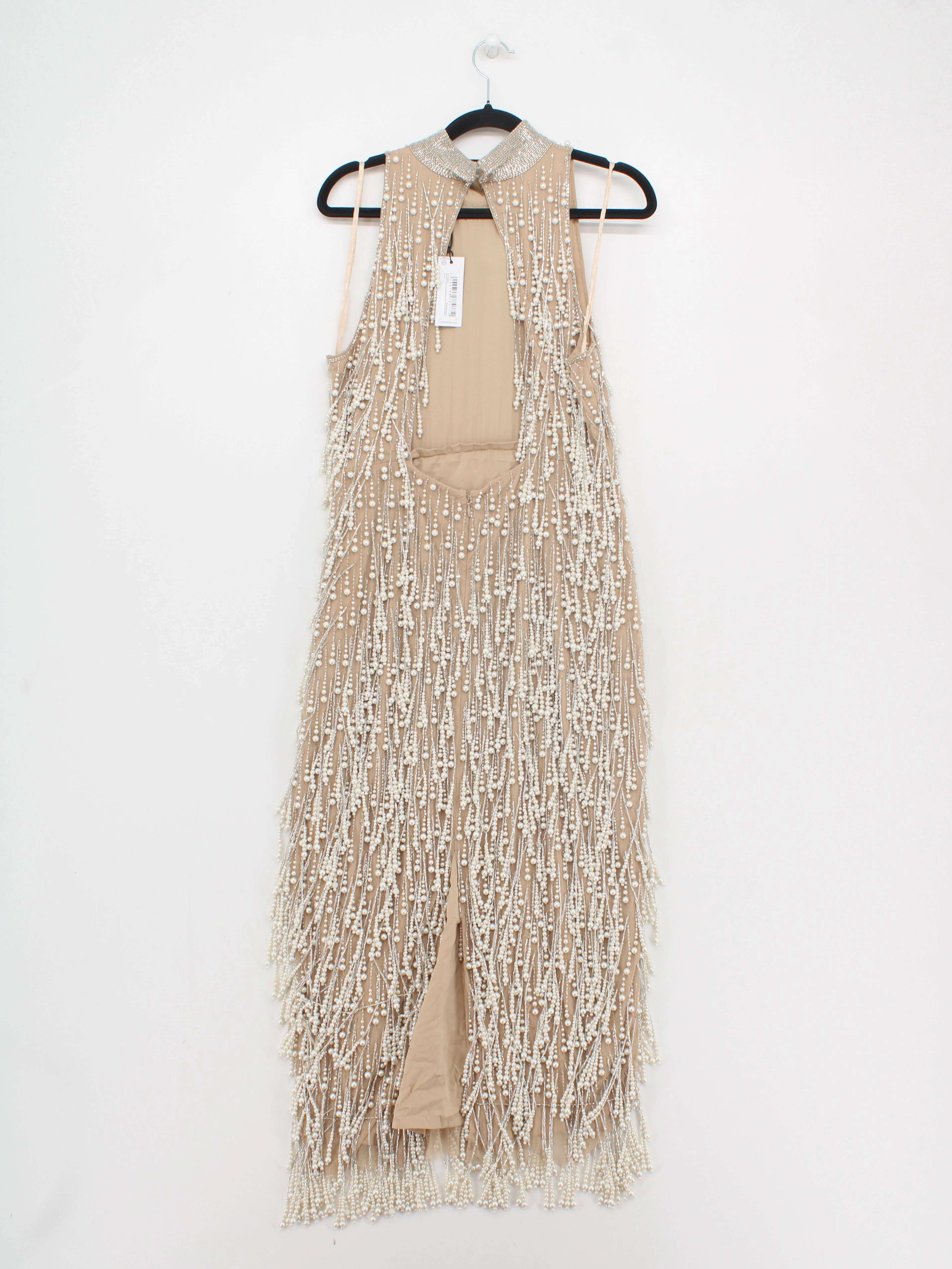Karen Millen Bodycon Midi Dress UK14 in Tan RRP £399 - Image 2