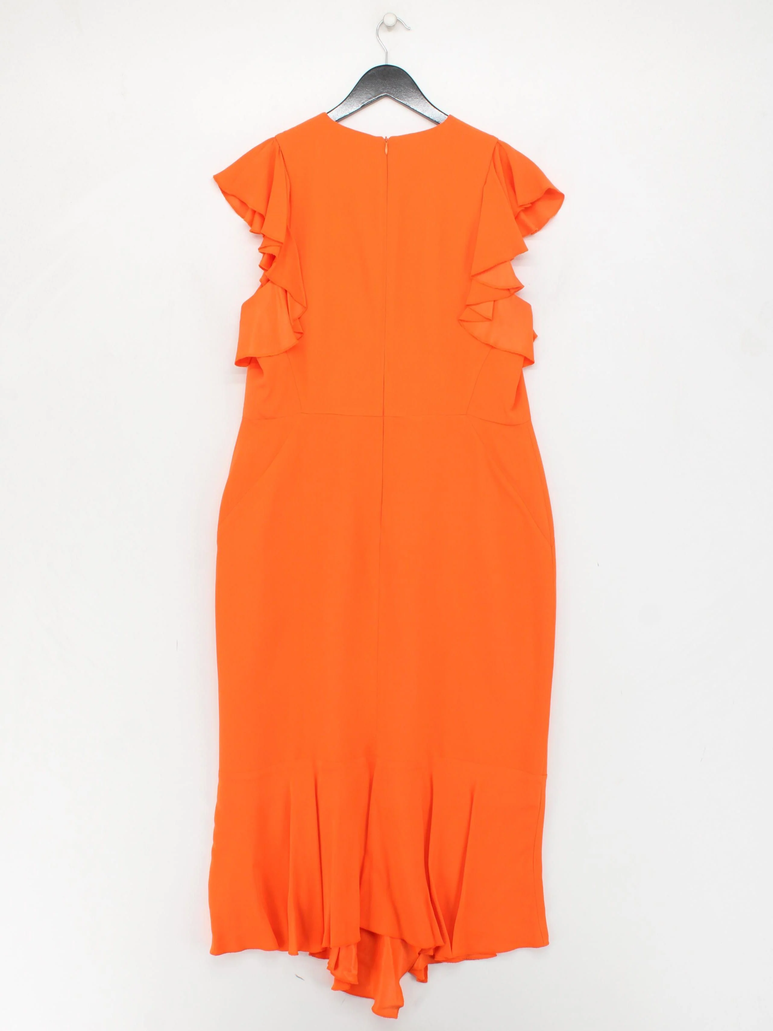 Karen Millen Bodycon Midi Dress UK16 in Orange - Image 2