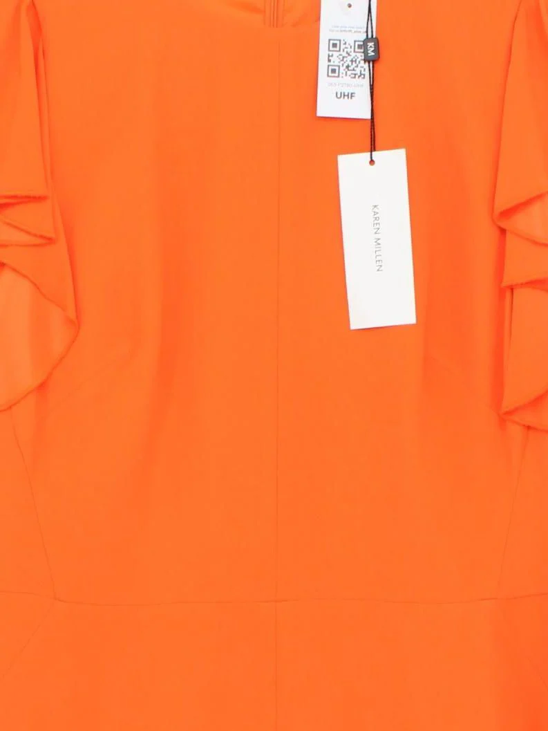 Karen Millen Bodycon Midi Dress UK16 in Orange - Image 3