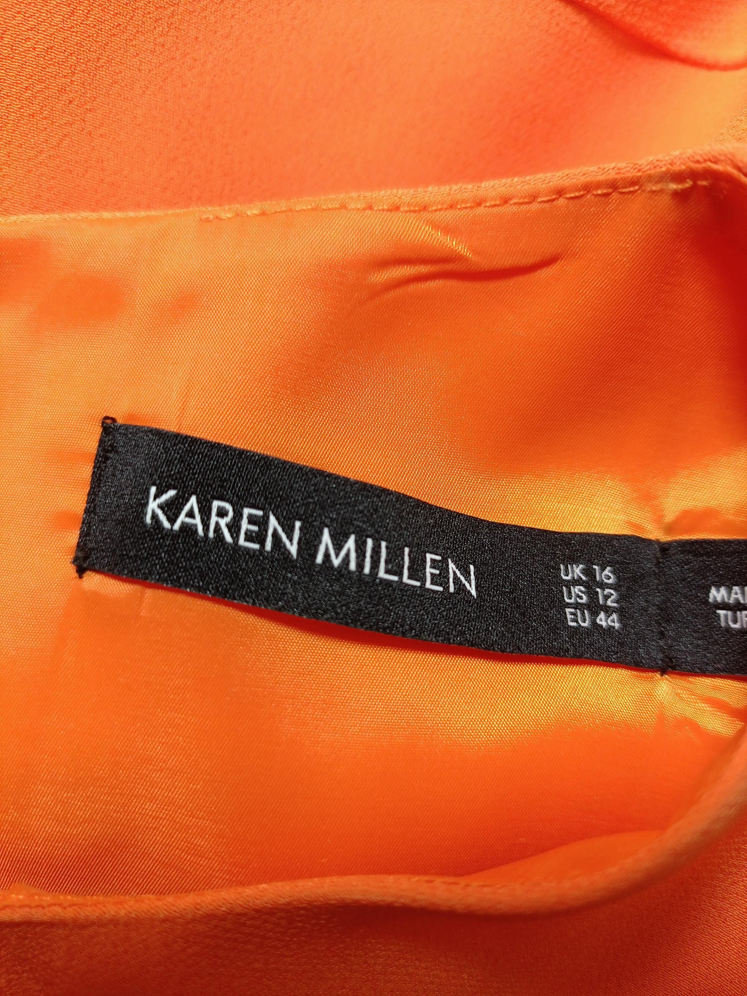 Karen Millen Bodycon Midi Dress UK16 in Orange - Image 5