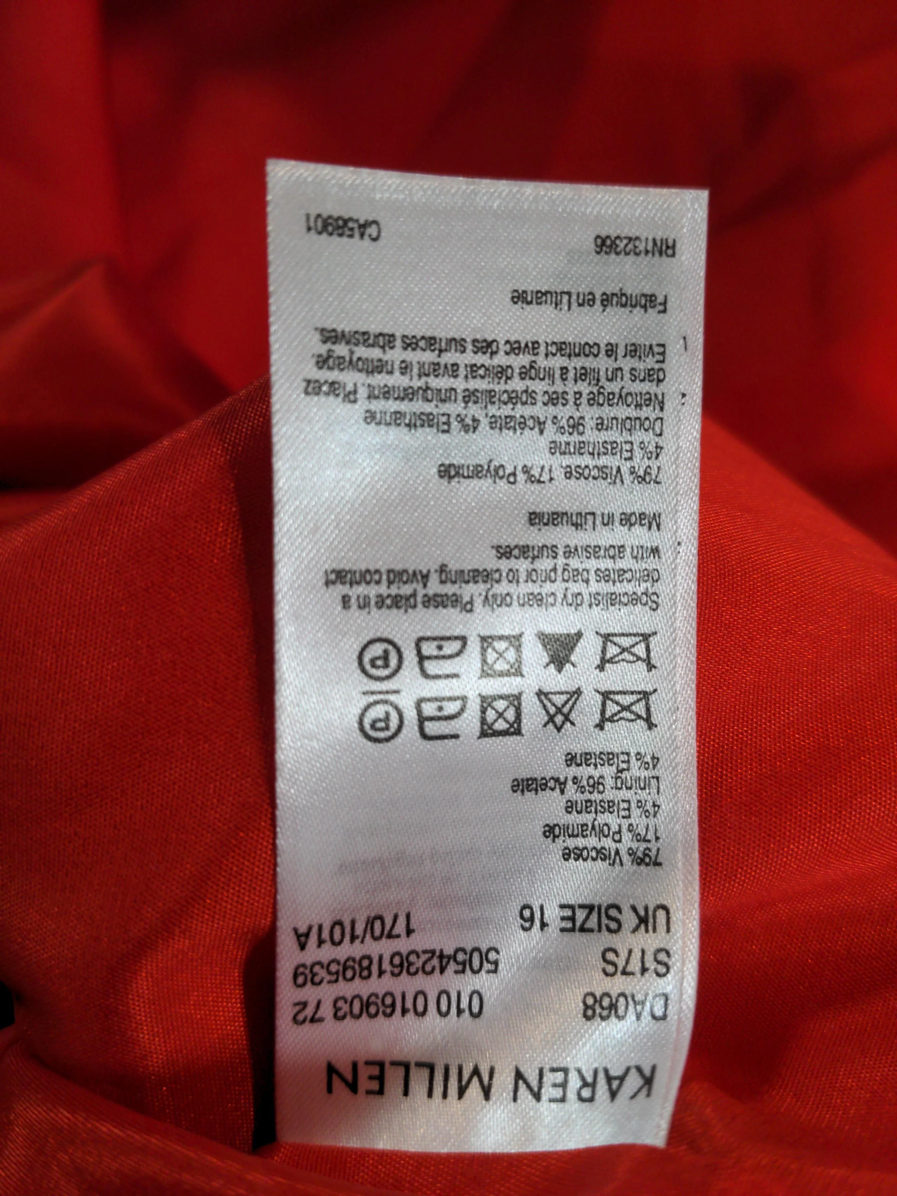 Karen Millen Bodycon Midi Dress UK16 in Red - Image 6