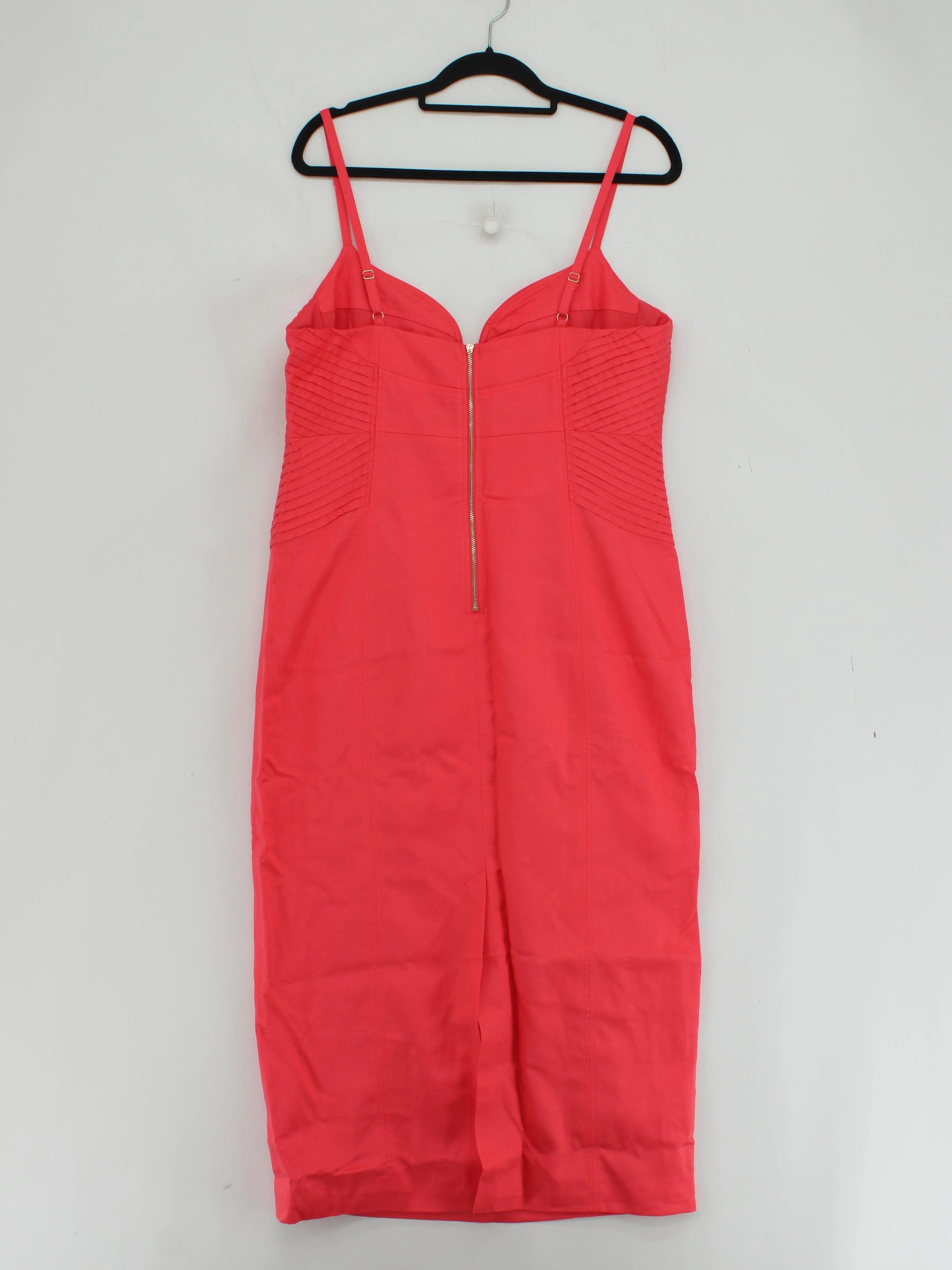 Karen Millen Bodycon Midi Dress UK16 in Red RRP £219 - Image 2
