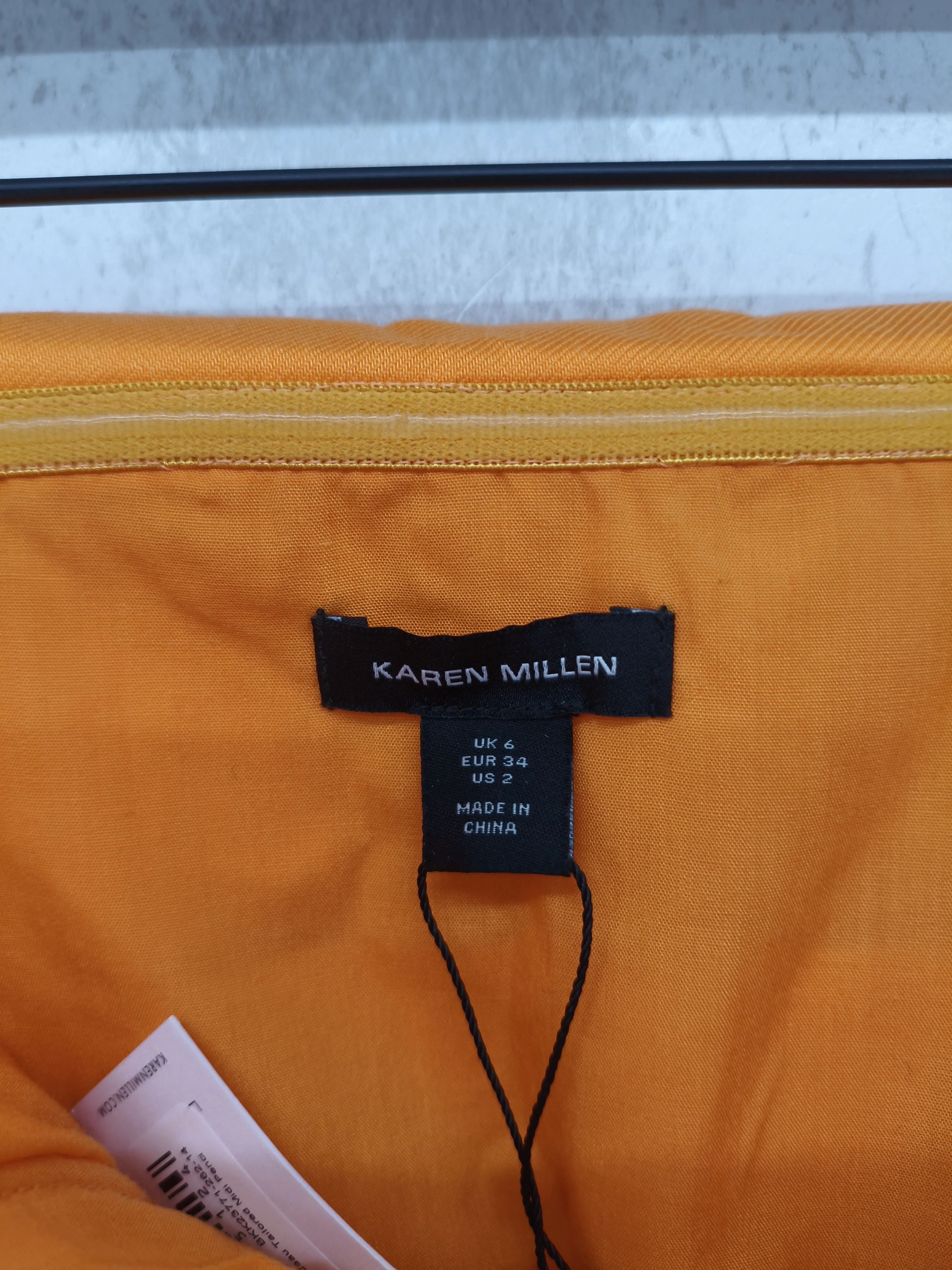 Karen Millen Bodycon Midi Dress UK6 in Orange RRP £219 - Image 6