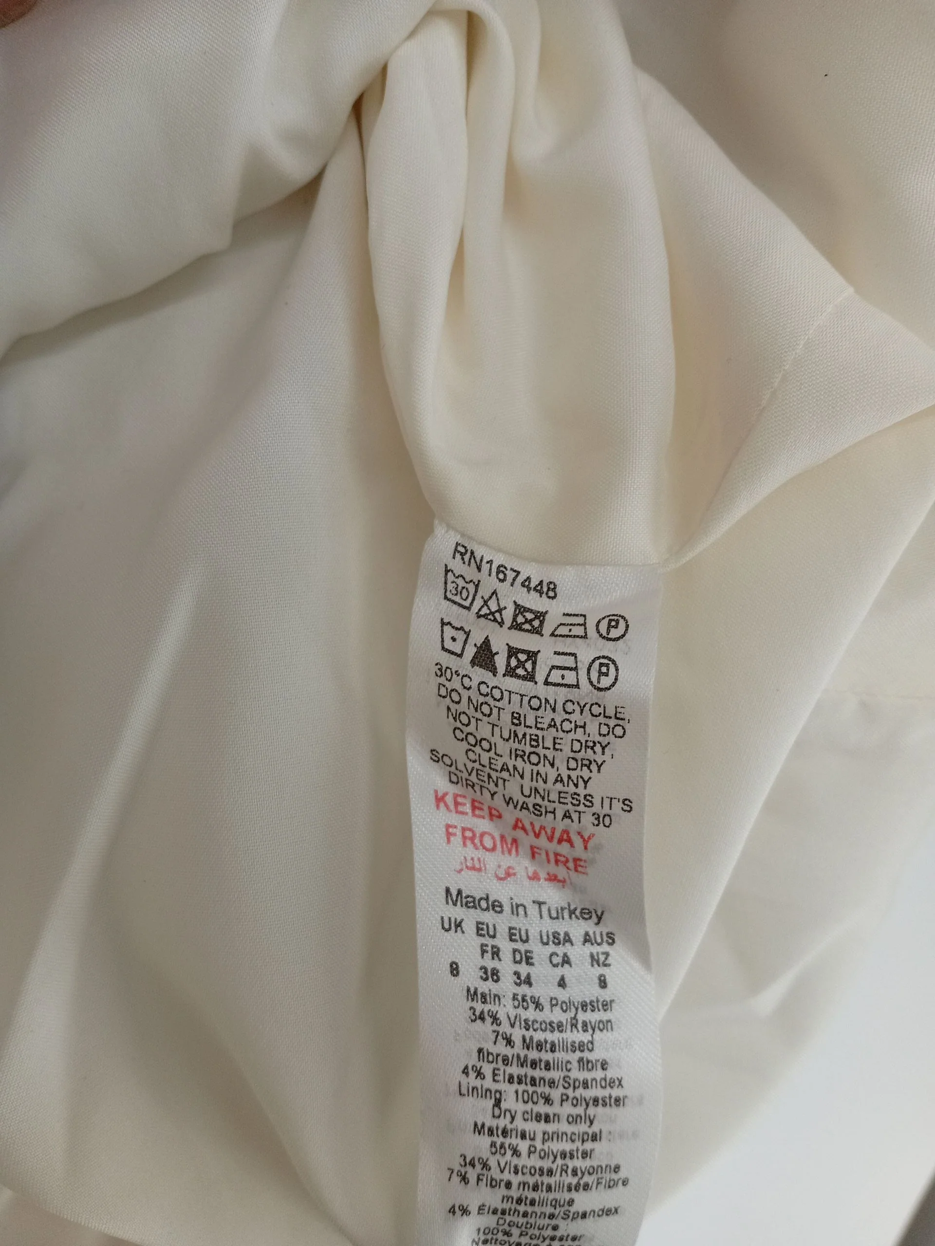Karen Millen Bodycon Midi Dress UK8 in Cream RRP £219 - Image 6