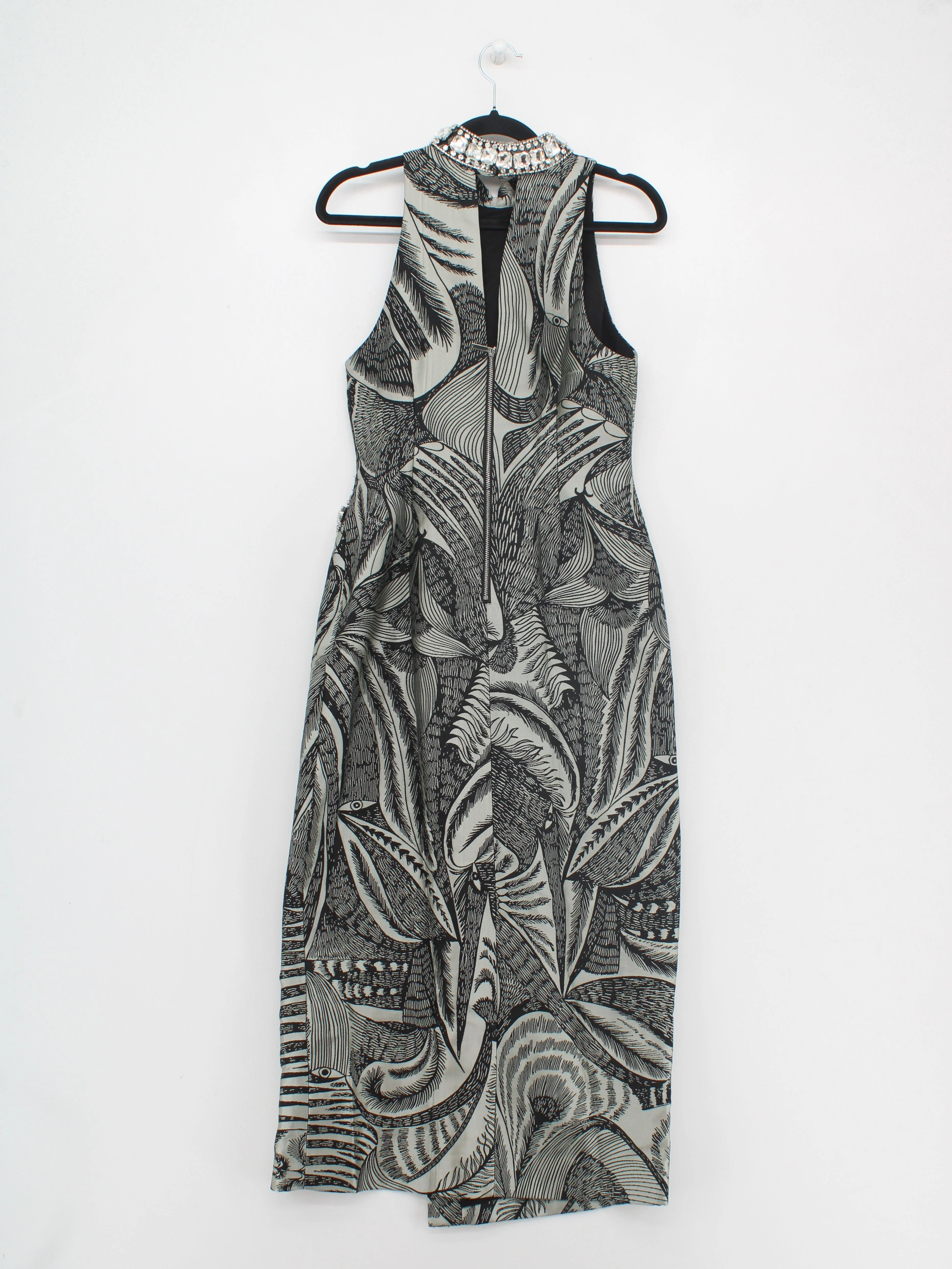 Karen Millen Bodycon Midi Dress UK8 in Grey RRP £309 - Image 2