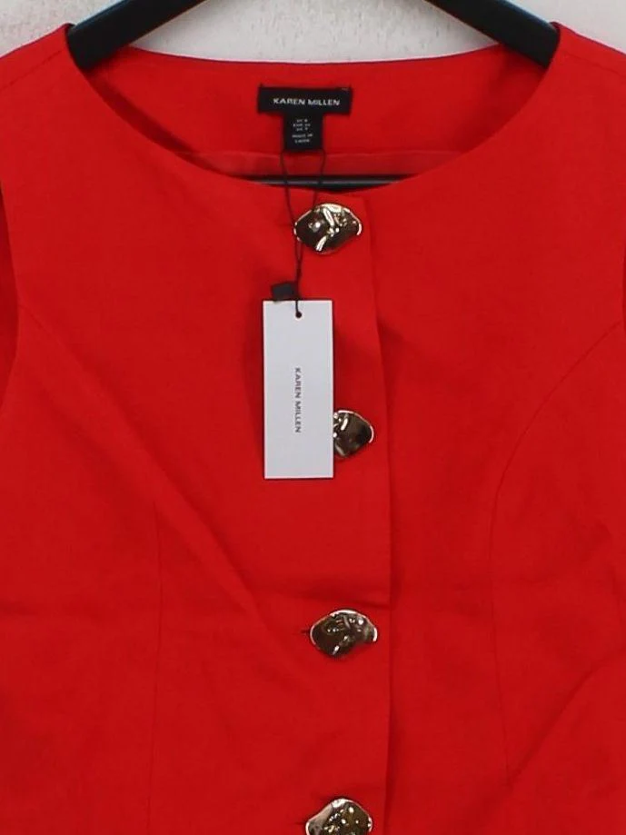 Karen Millen Bodycon Midi Dress UK8 in Red RRP £199 - Image 3