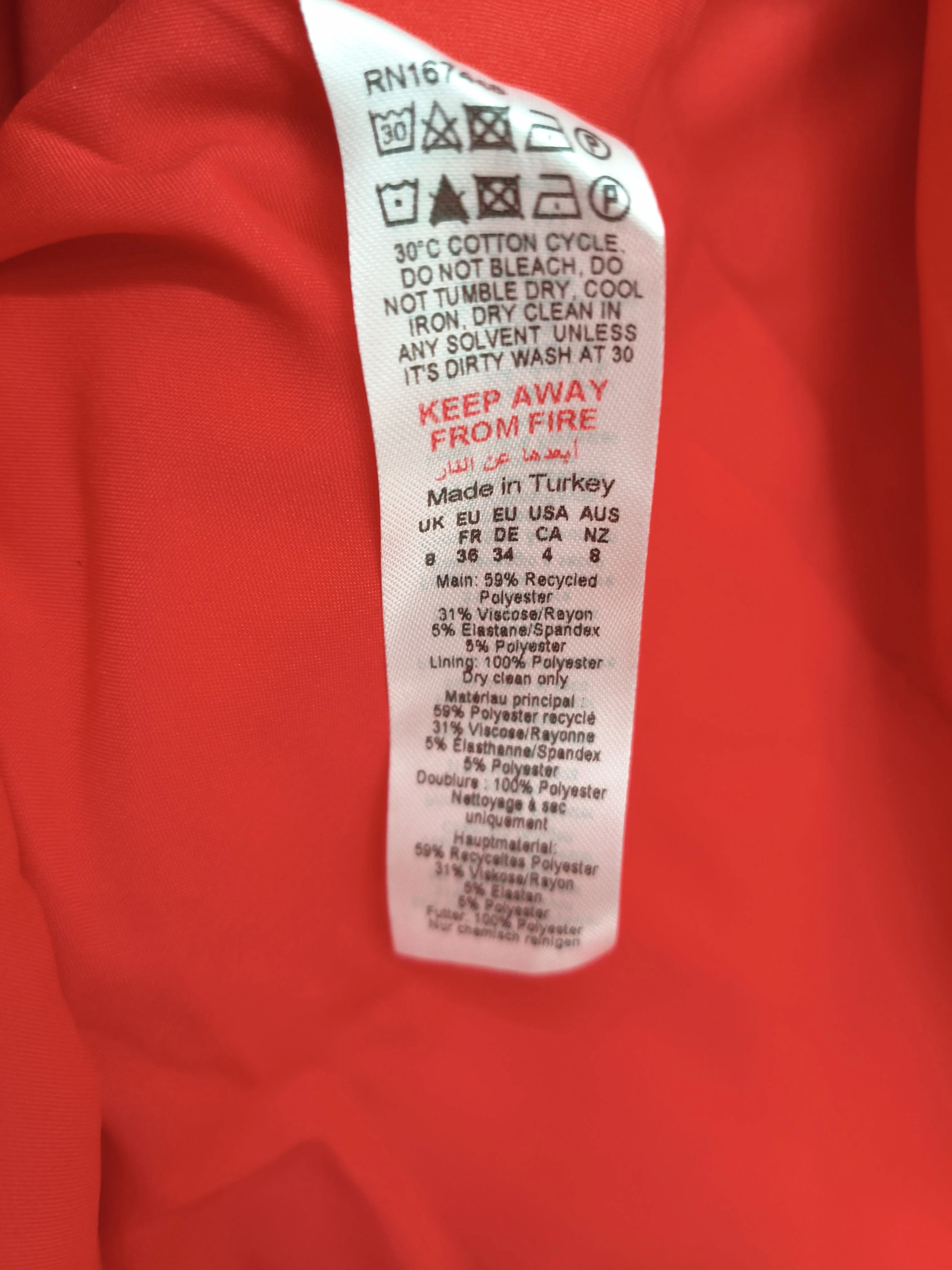 Karen Millen Bodycon Midi Dress UK8 in Red RRP £229 - Image 6