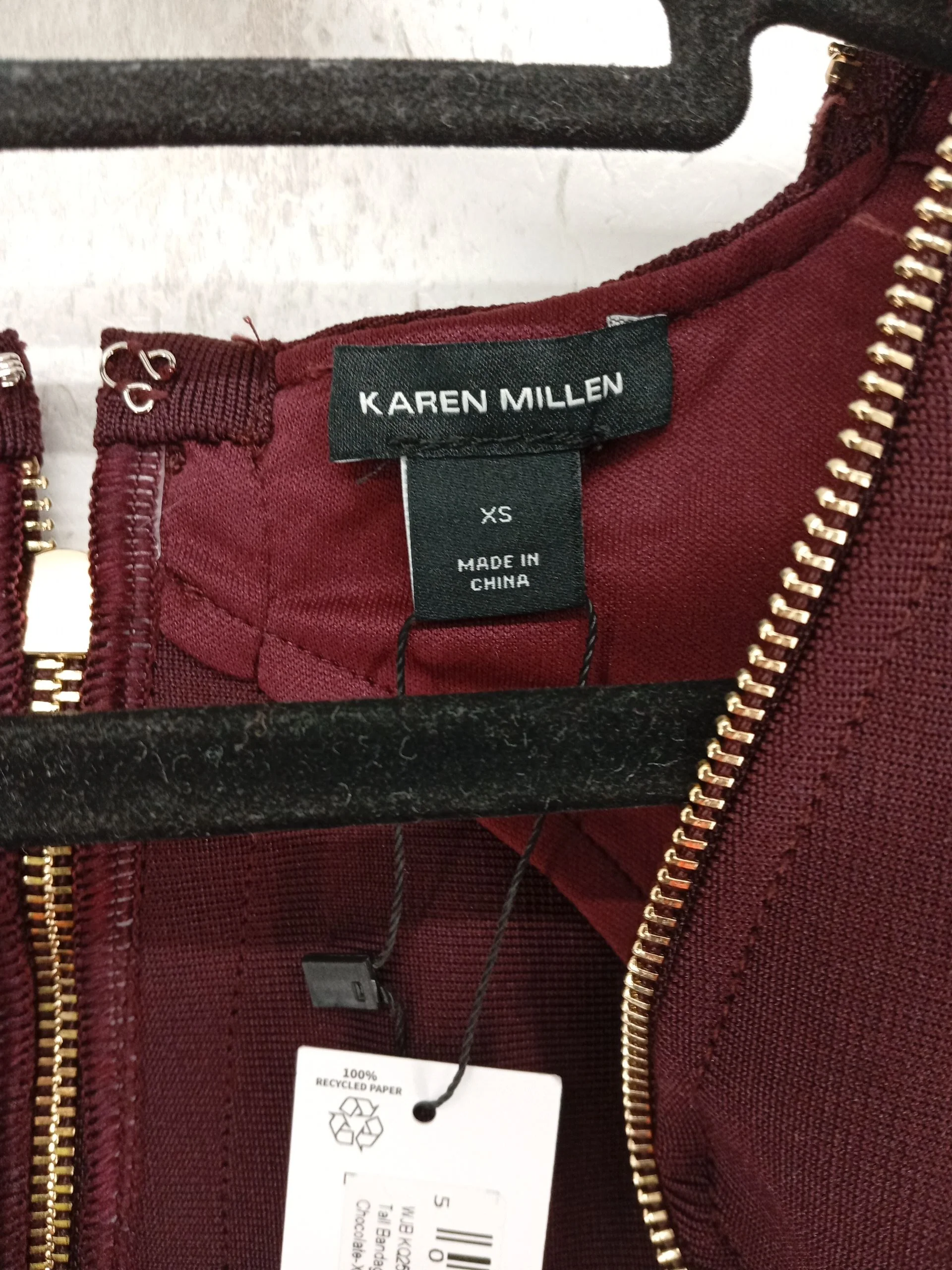 Karen Millen Bodycon Midi Dress XS in Brown RRP £139 - Image 6