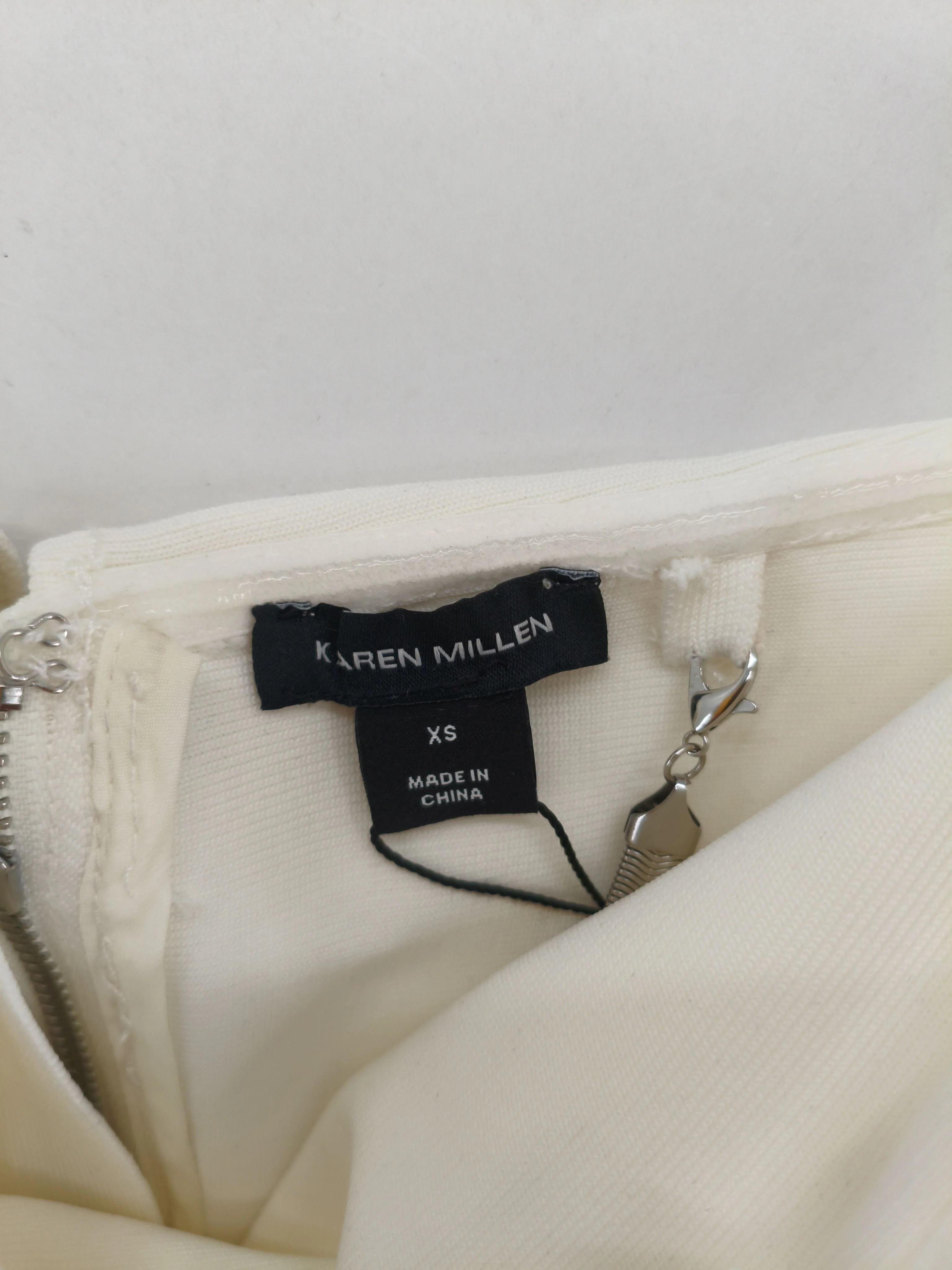 Karen Millen Bodycon Midi Dress XS in Cream RRP £99 - Image 6