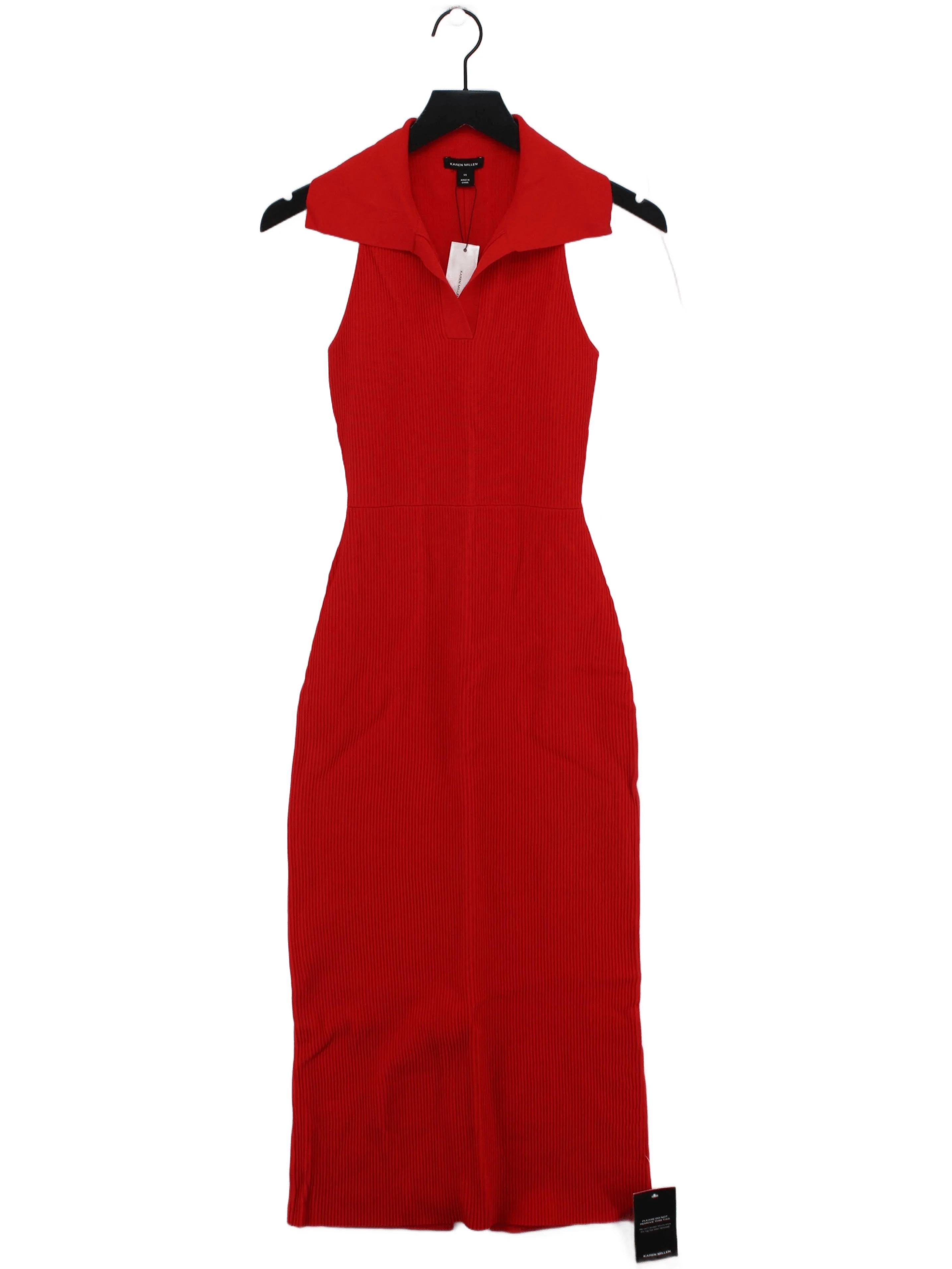 Karen Millen Bodycon Midi Dress XXS in Red RRP £119