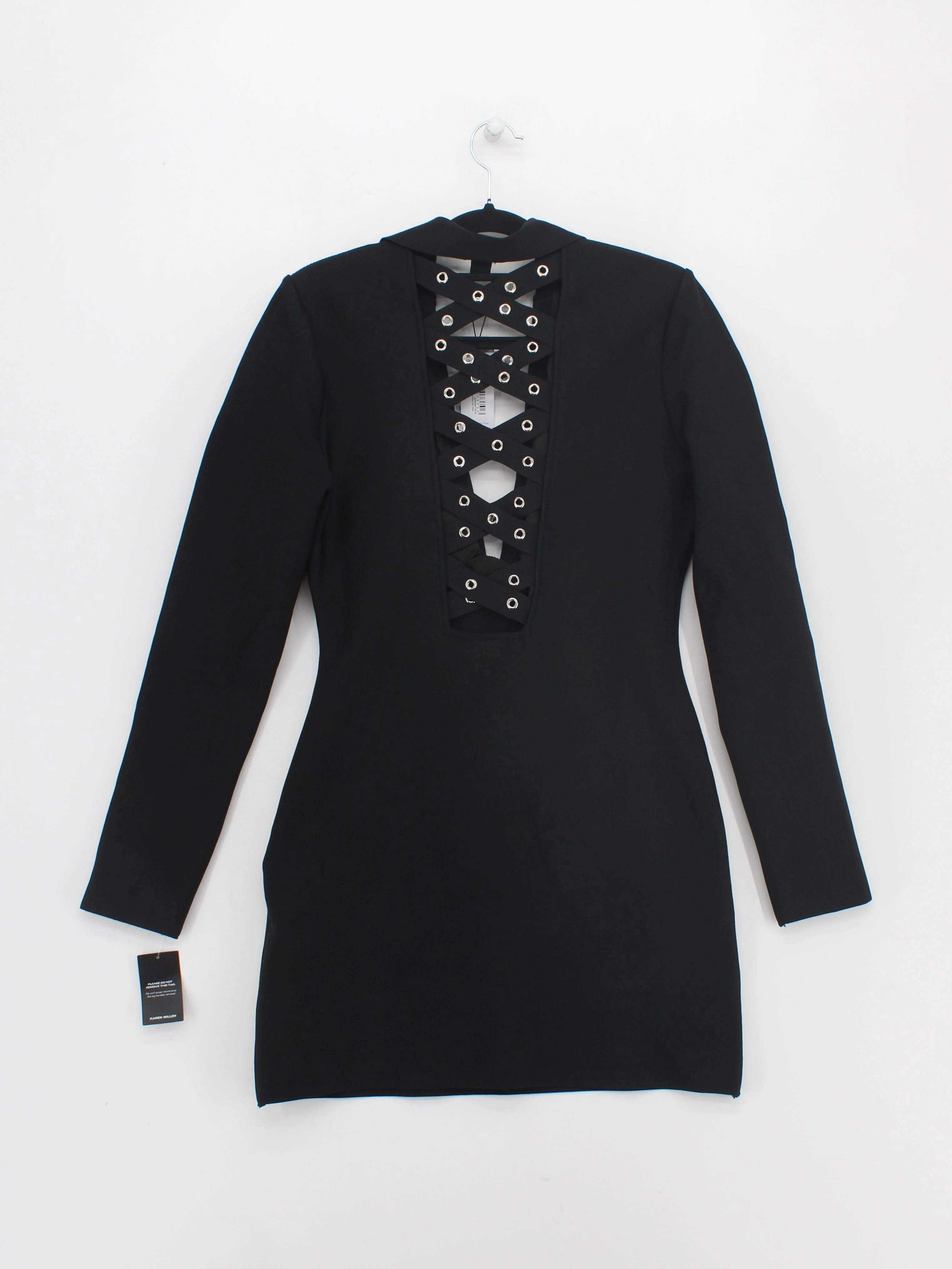 Karen Millen Bodycon Mini Dress S in Black RRP £99 - Image 2