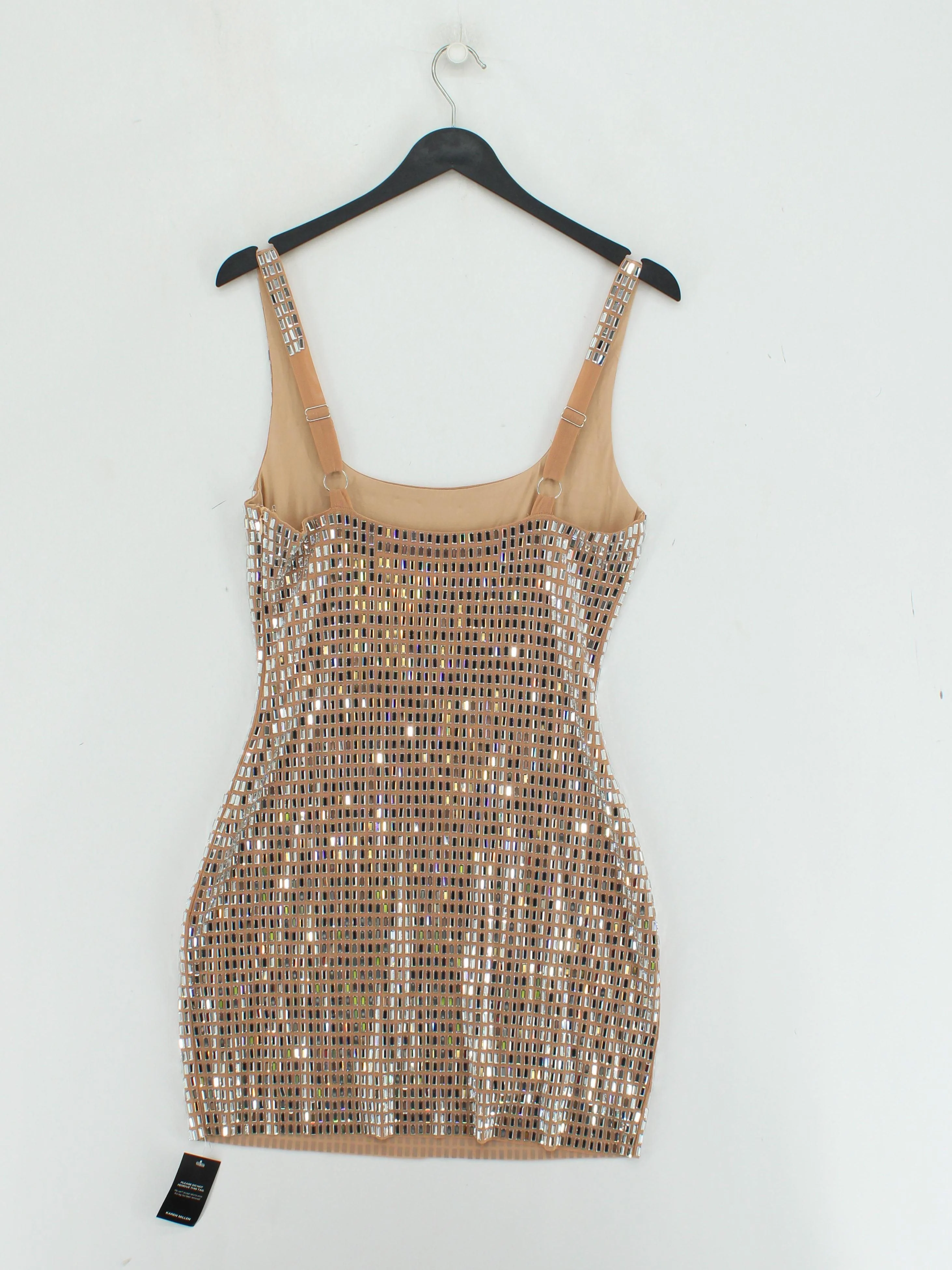 Karen Millen Bodycon Mini Dress S in Gold RRP £139 - Image 2