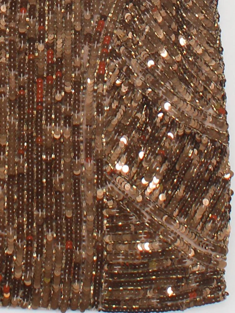 Karen Millen Bodycon Mini Dress UK12 in Gold RRP £329 - Image 4