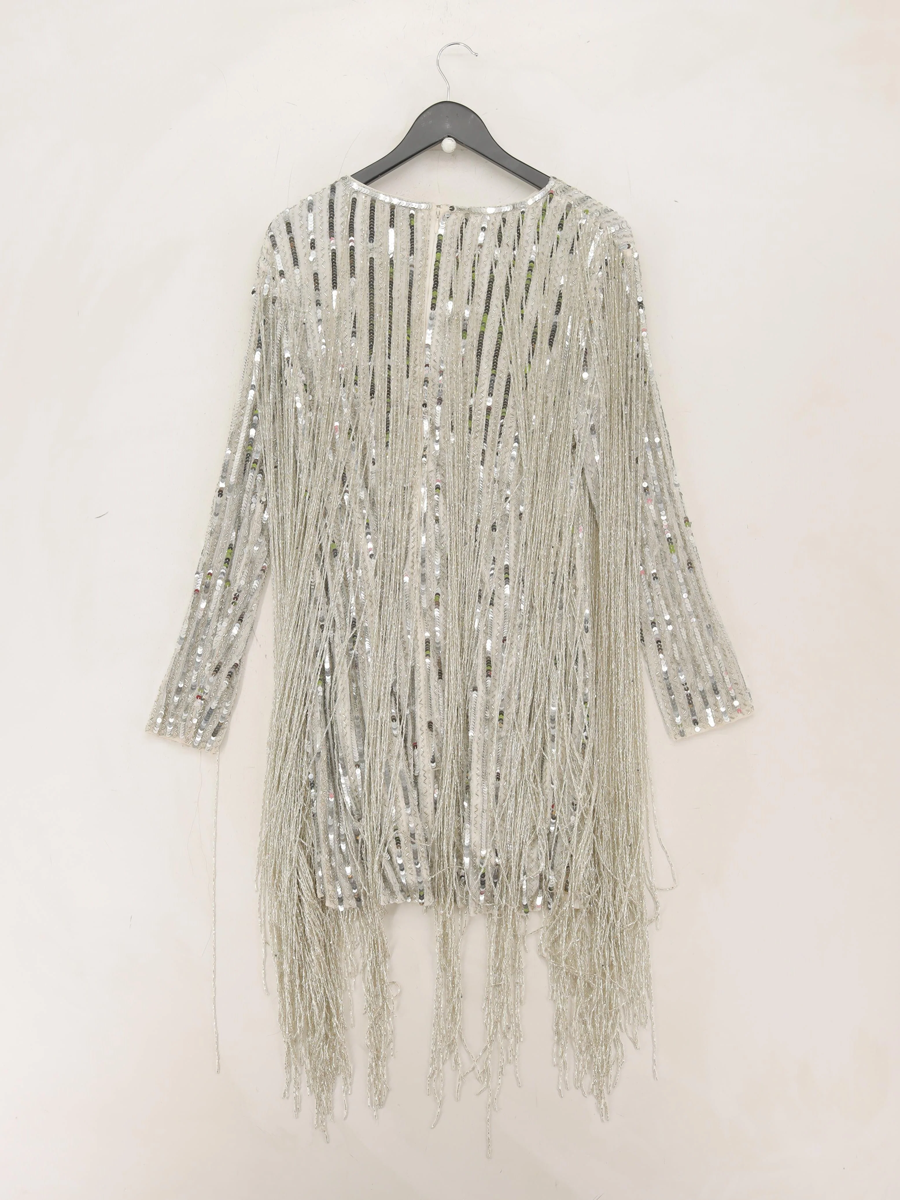 Karen Millen Bodycon Mini Dress UK16 in Silver RRP £389 - Image 2