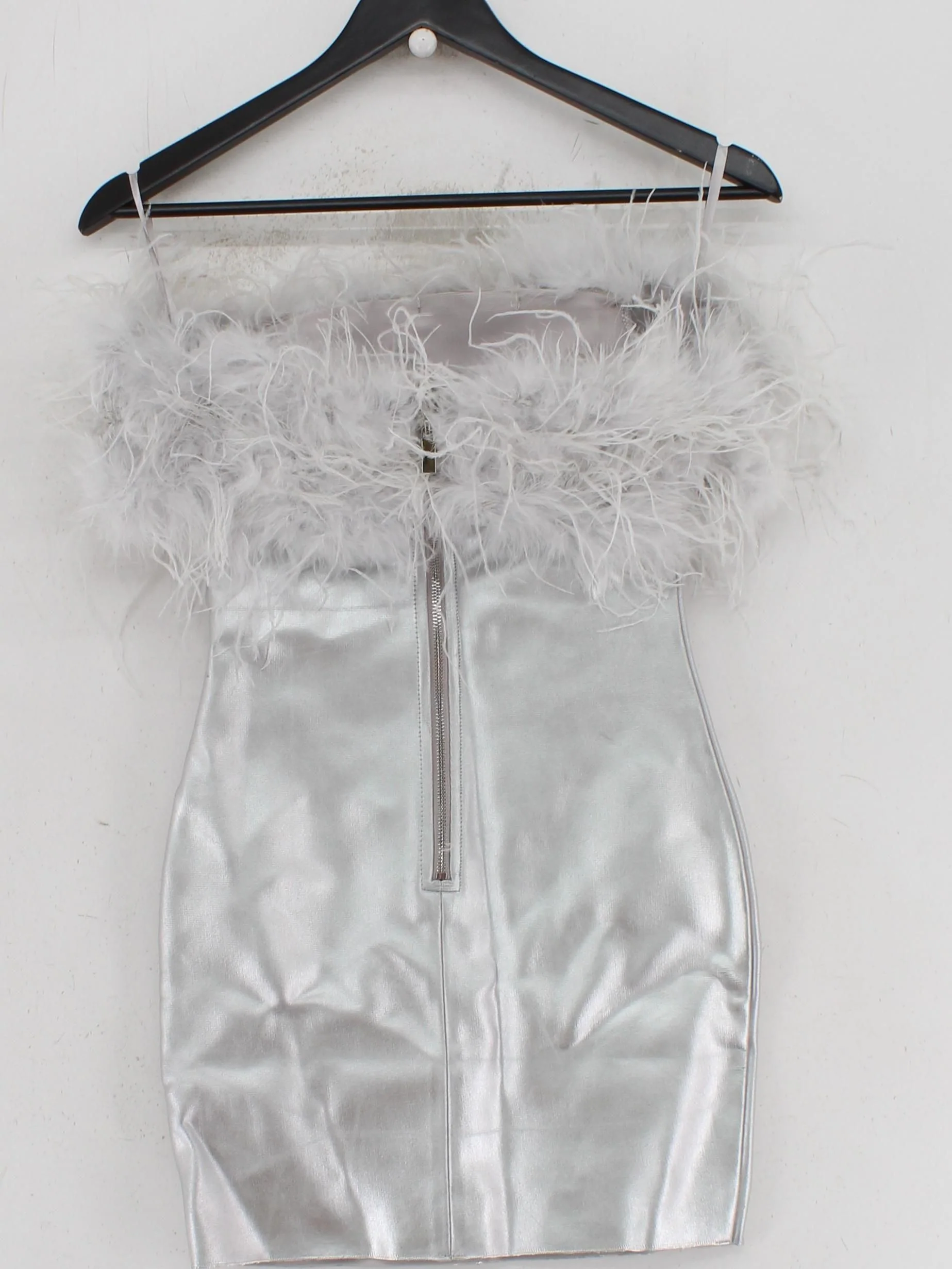 Karen Millen Bodycon Mini Dress XS in Silver RRP £189 - Image 2