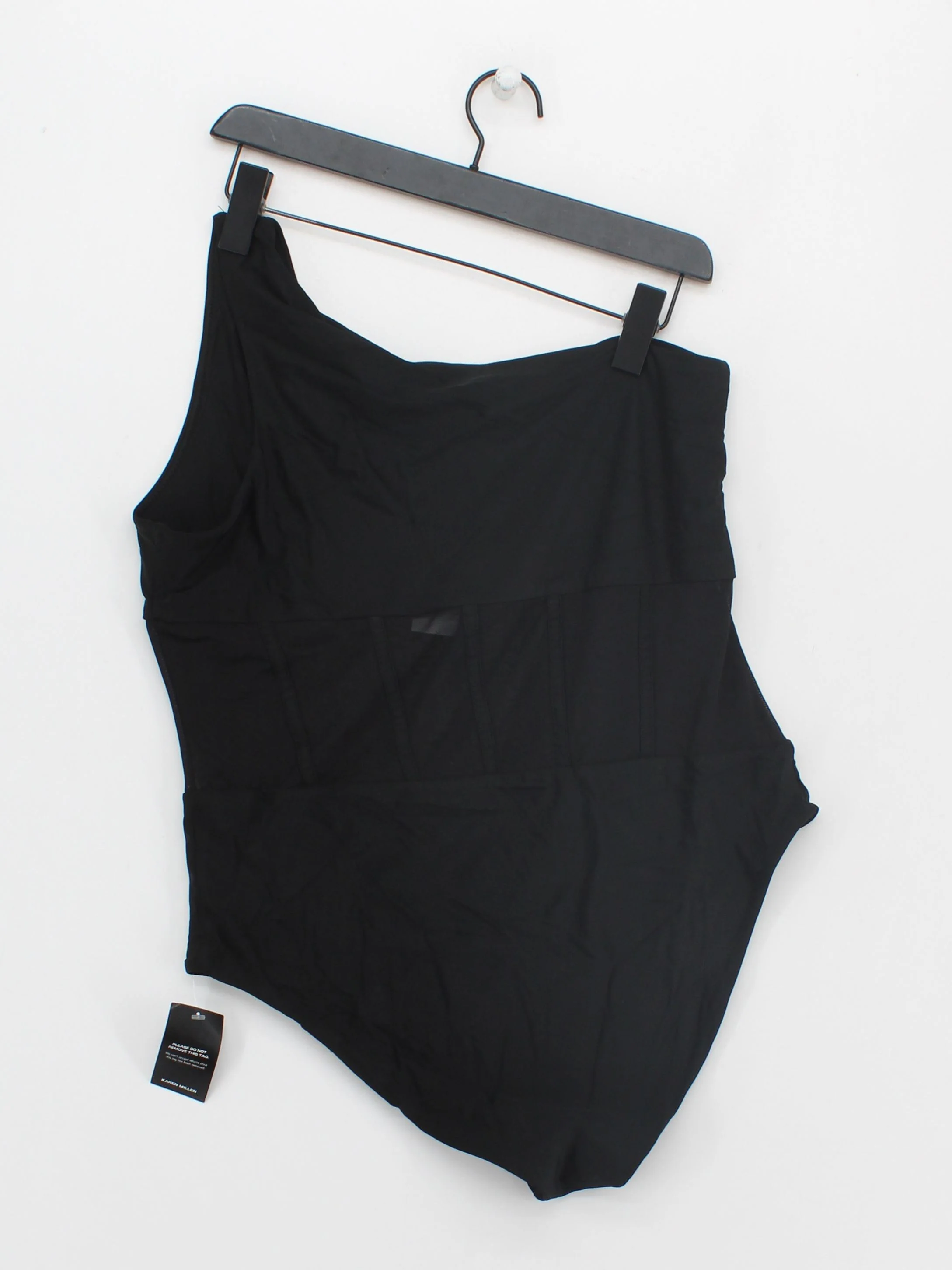 Karen Millen cheeky one shoulder one-piece swimsuit in black RRP £69 - Image 2