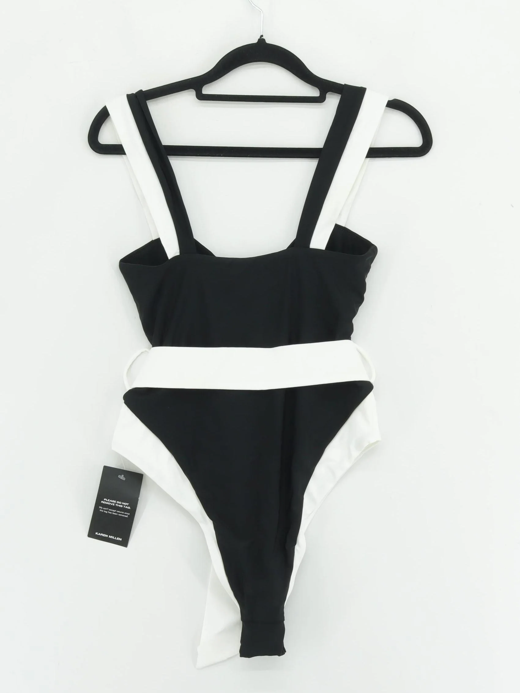 Karen Millen high leg belted one-piece swimsuit in black RRP £69 - Image 2