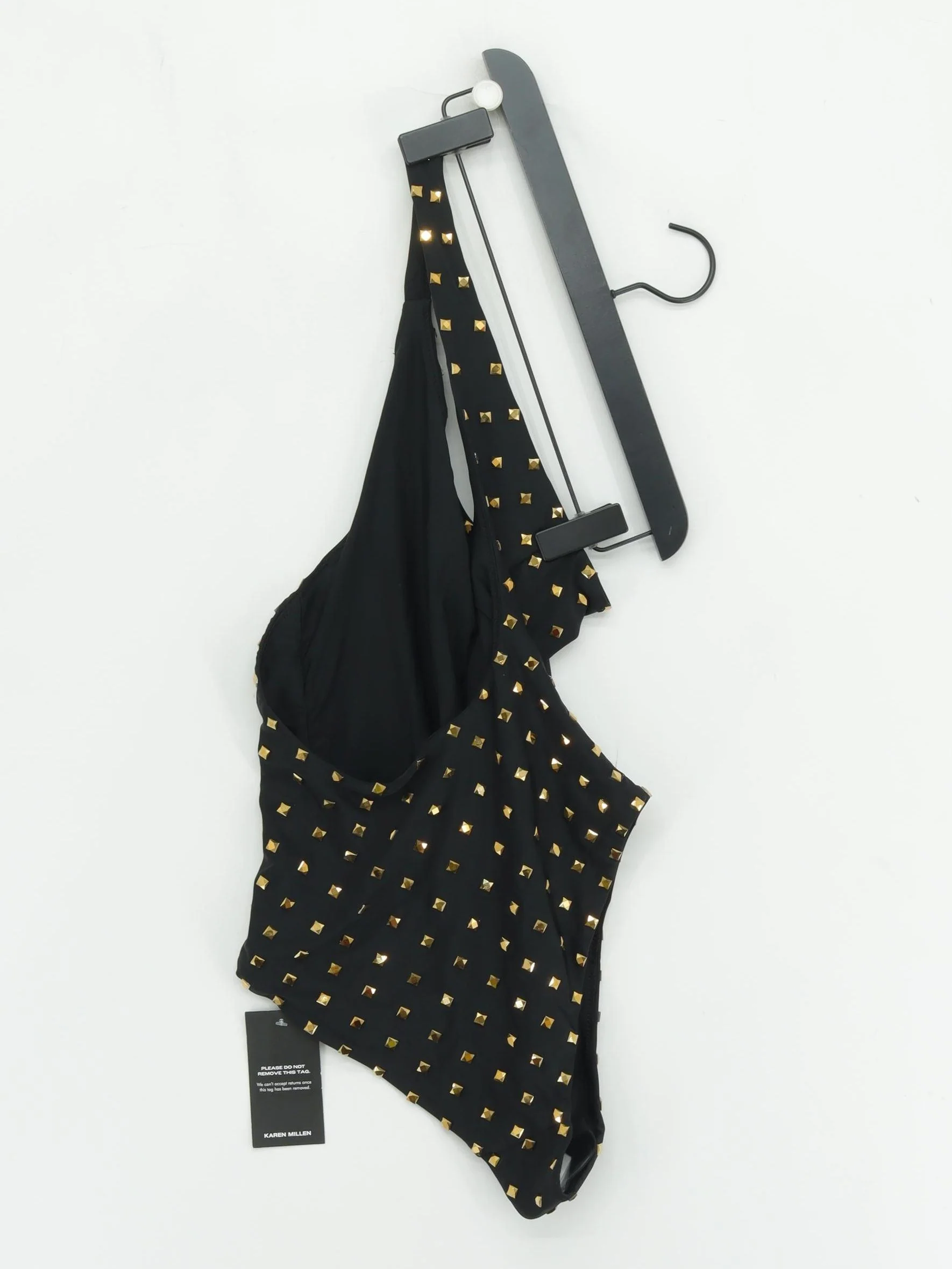 Karen Millen high leg one shoulder one-piece swimsuit in black RRP £79 - Image 2