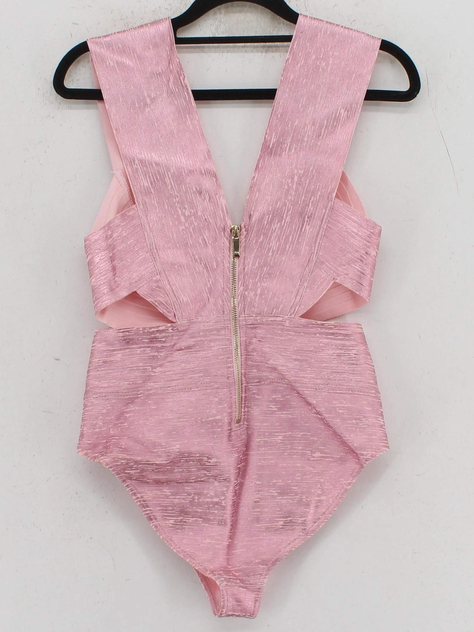 Karen Millen high leg plunge one-piece swimsuit in pink RRP £79 - Image 2