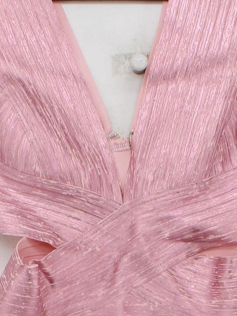 Karen Millen high leg plunge one-piece swimsuit in pink RRP £79 - Image 3