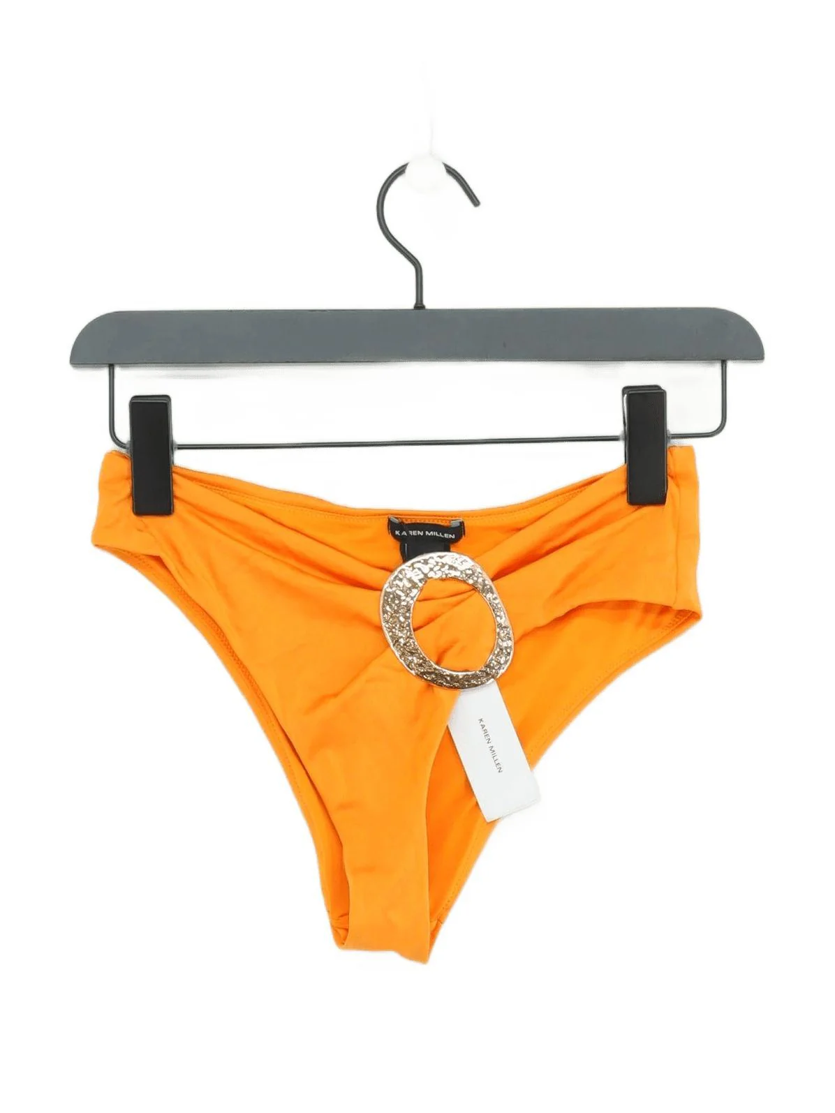 Karen Millen high waist bikini bottoms in orange RRP £35