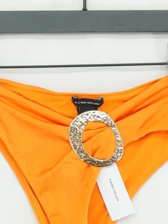 Karen Millen high waist bikini bottoms in orange RRP £35 - Image 3