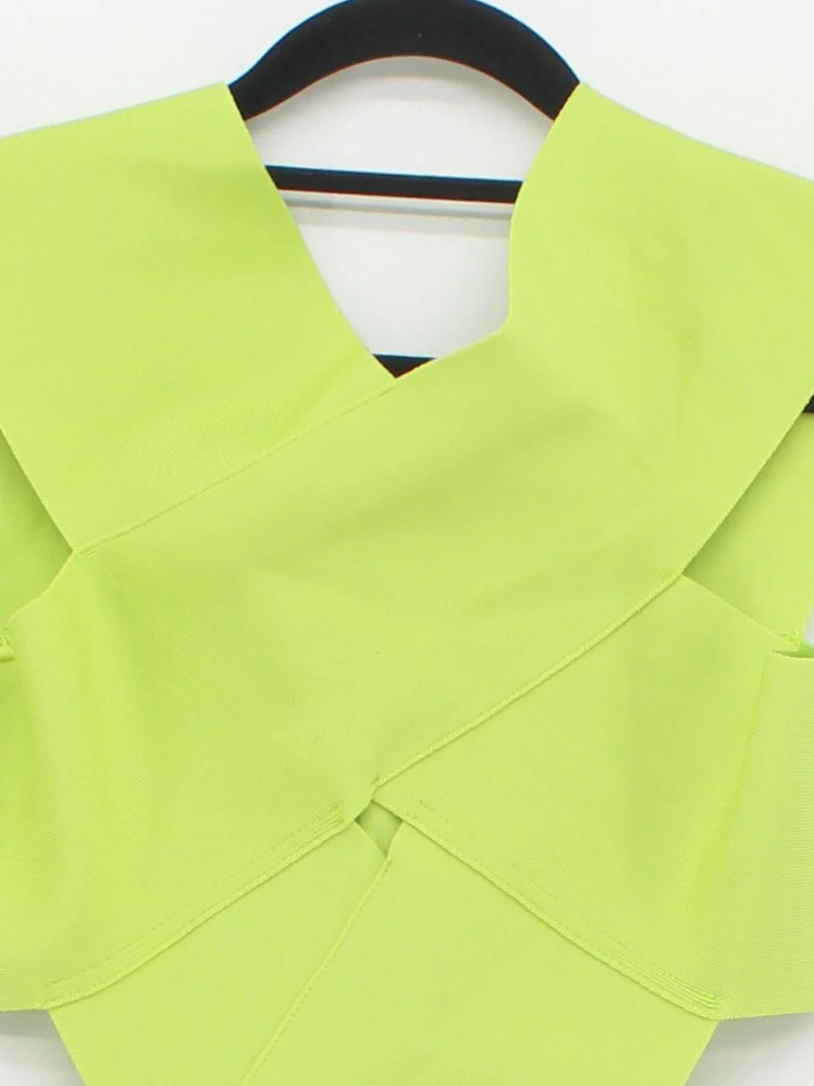 Karen Millen high waist high leg cheeky one-piece swimsuit in green RRP £69 - Image 3