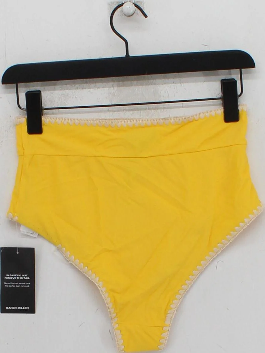 Karen Millen high waist lined bikini bottoms in yellow RRP £35 - Image 2