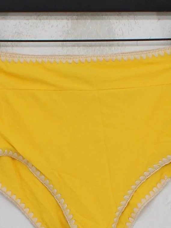 Karen Millen high waist lined bikini bottoms in yellow RRP £35 - Image 3