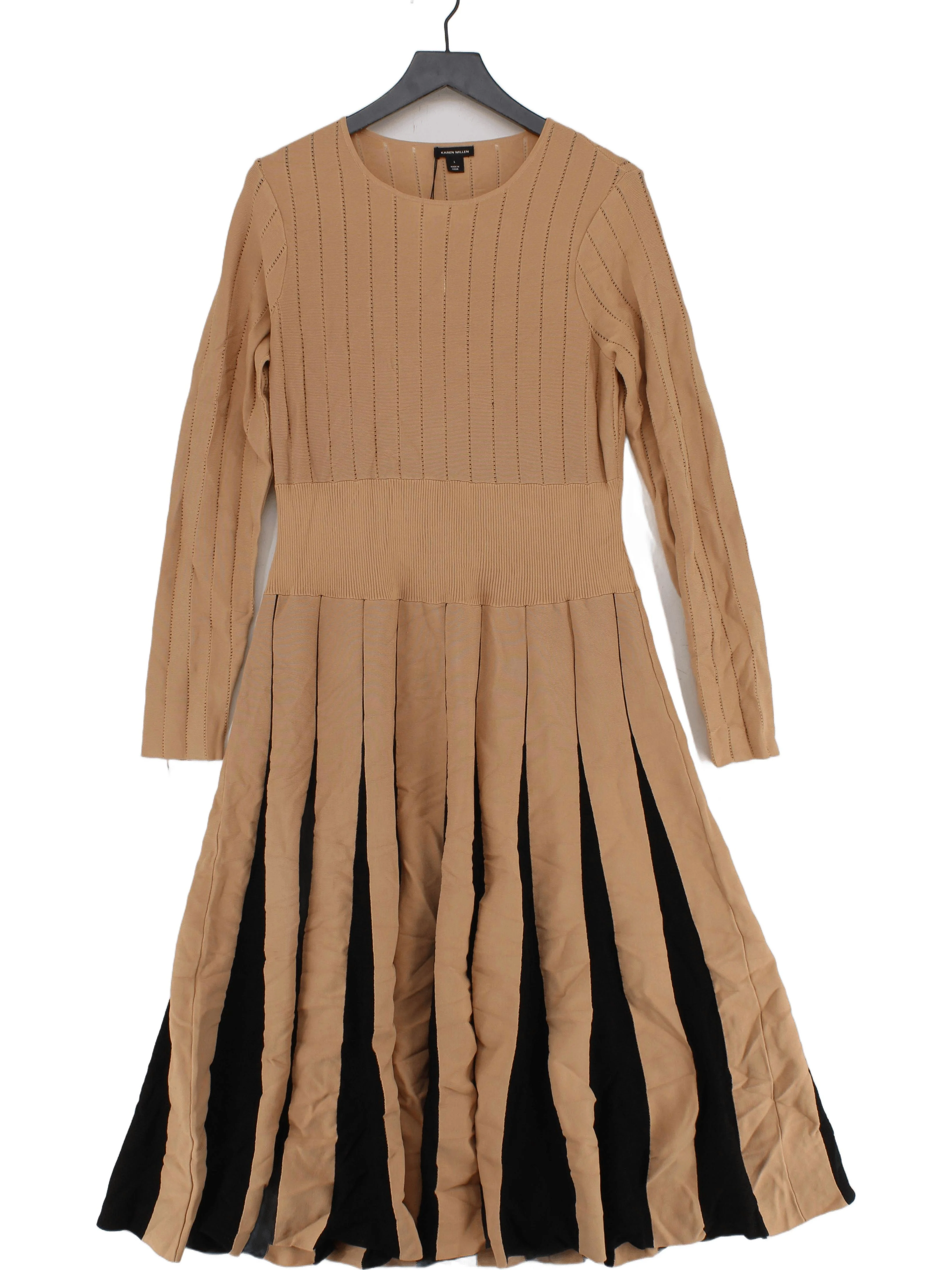 Karen Millen Jumper Midi Dress L in Brown RRP £149