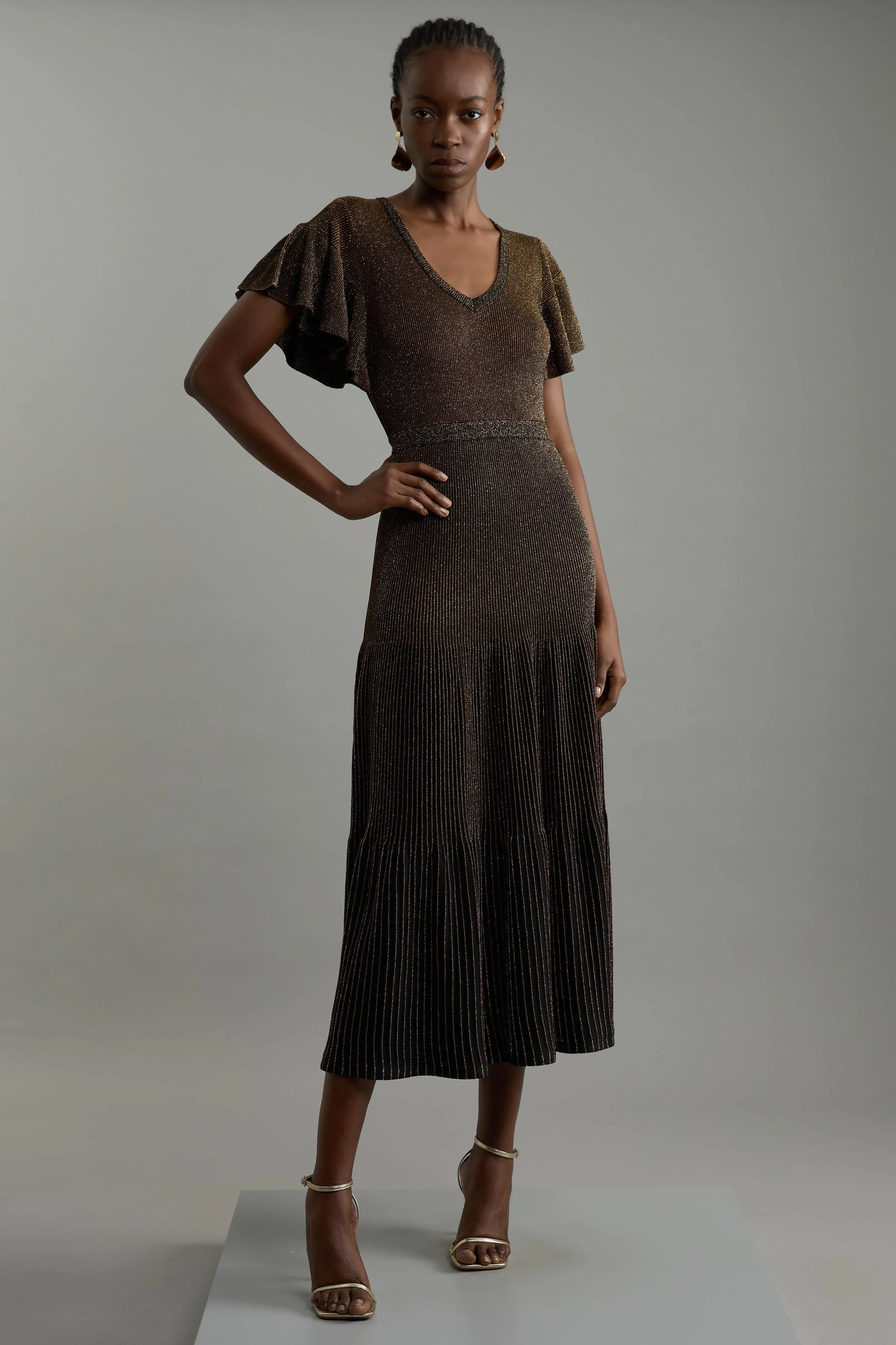 Karen Millen Jumper Midi Dress M in Black RRP £149