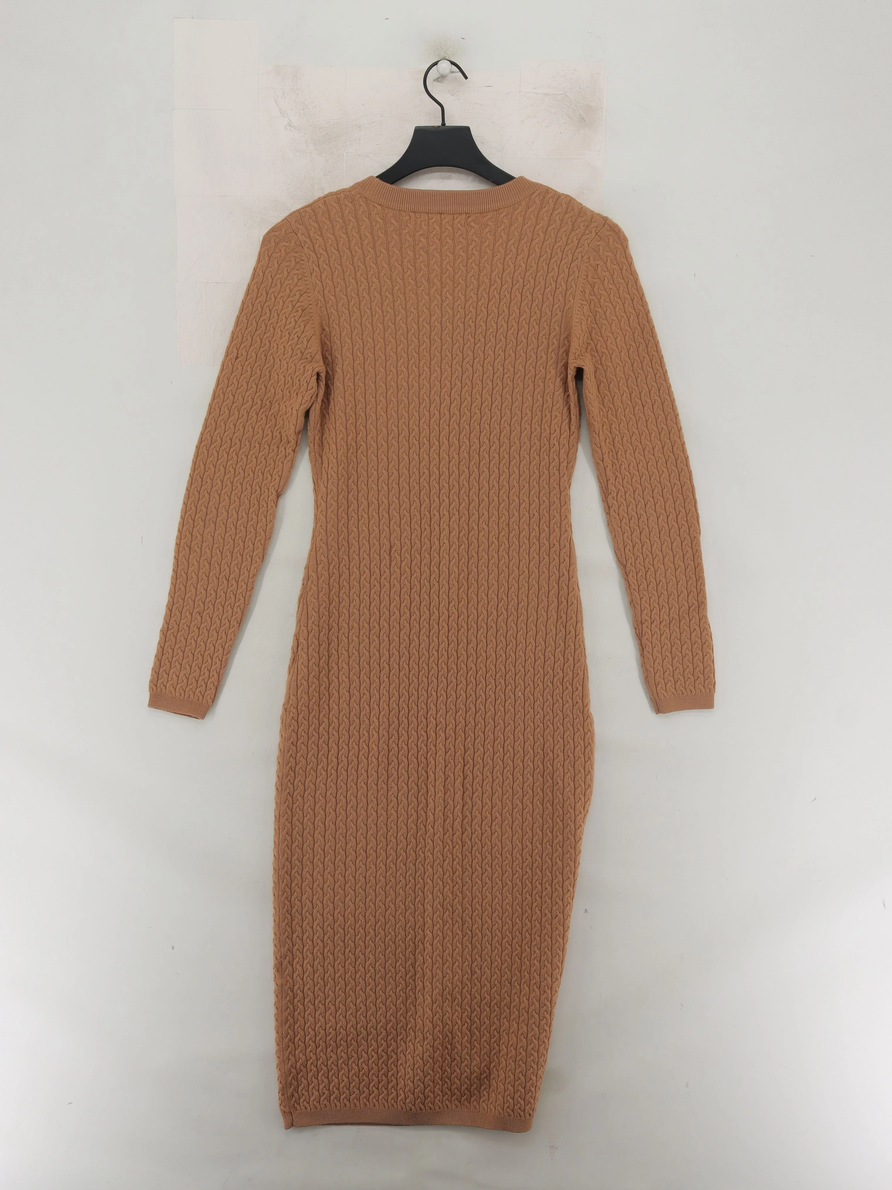 Karen Millen Jumper Midi Dress M in Tan - Image 2