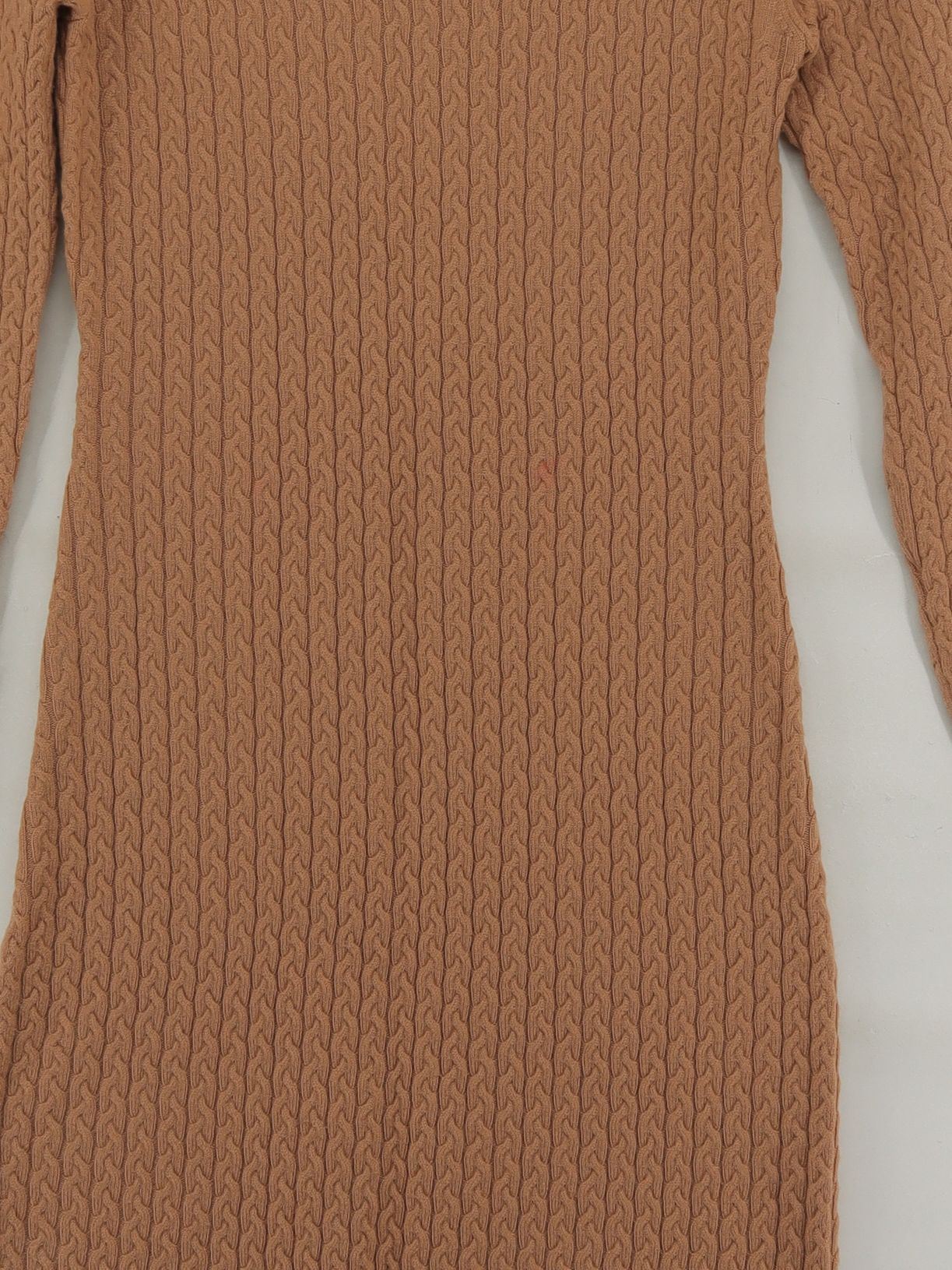 Karen Millen Jumper Midi Dress M in Tan - Image 3