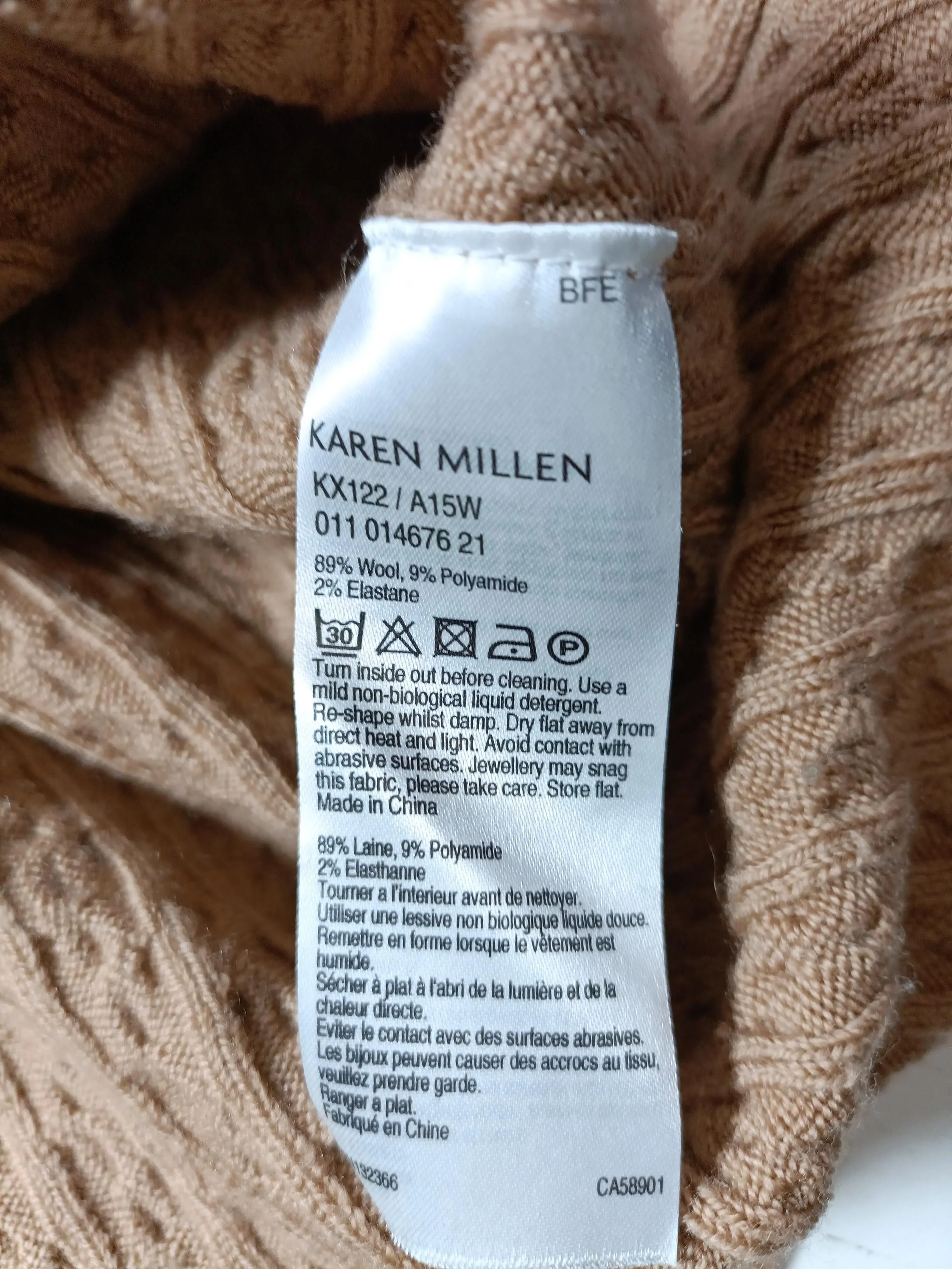 Karen Millen Jumper Midi Dress M in Tan - Image 6