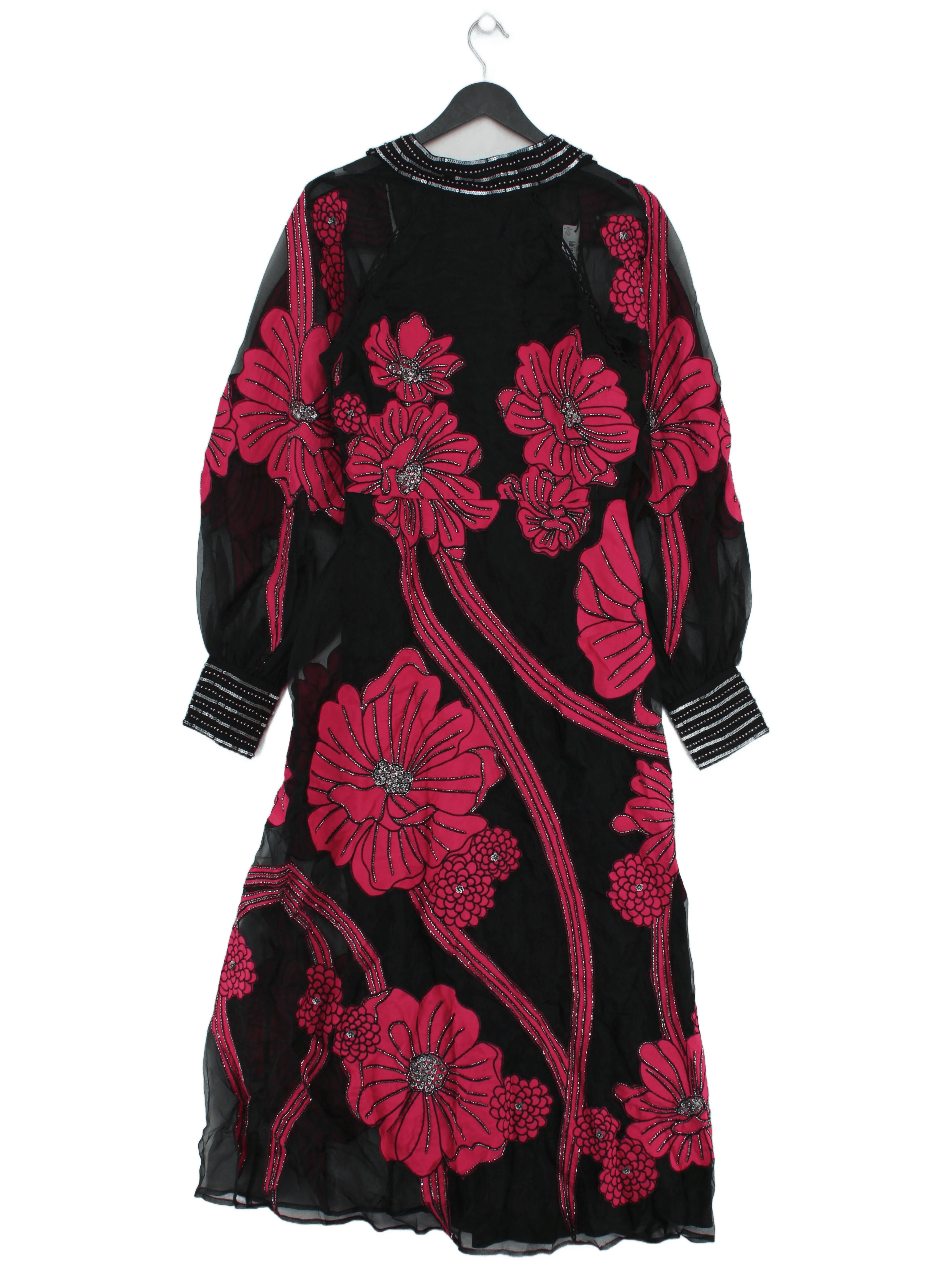 Karen Millen Jumper Midi Dress UK10 in Black RRP £329