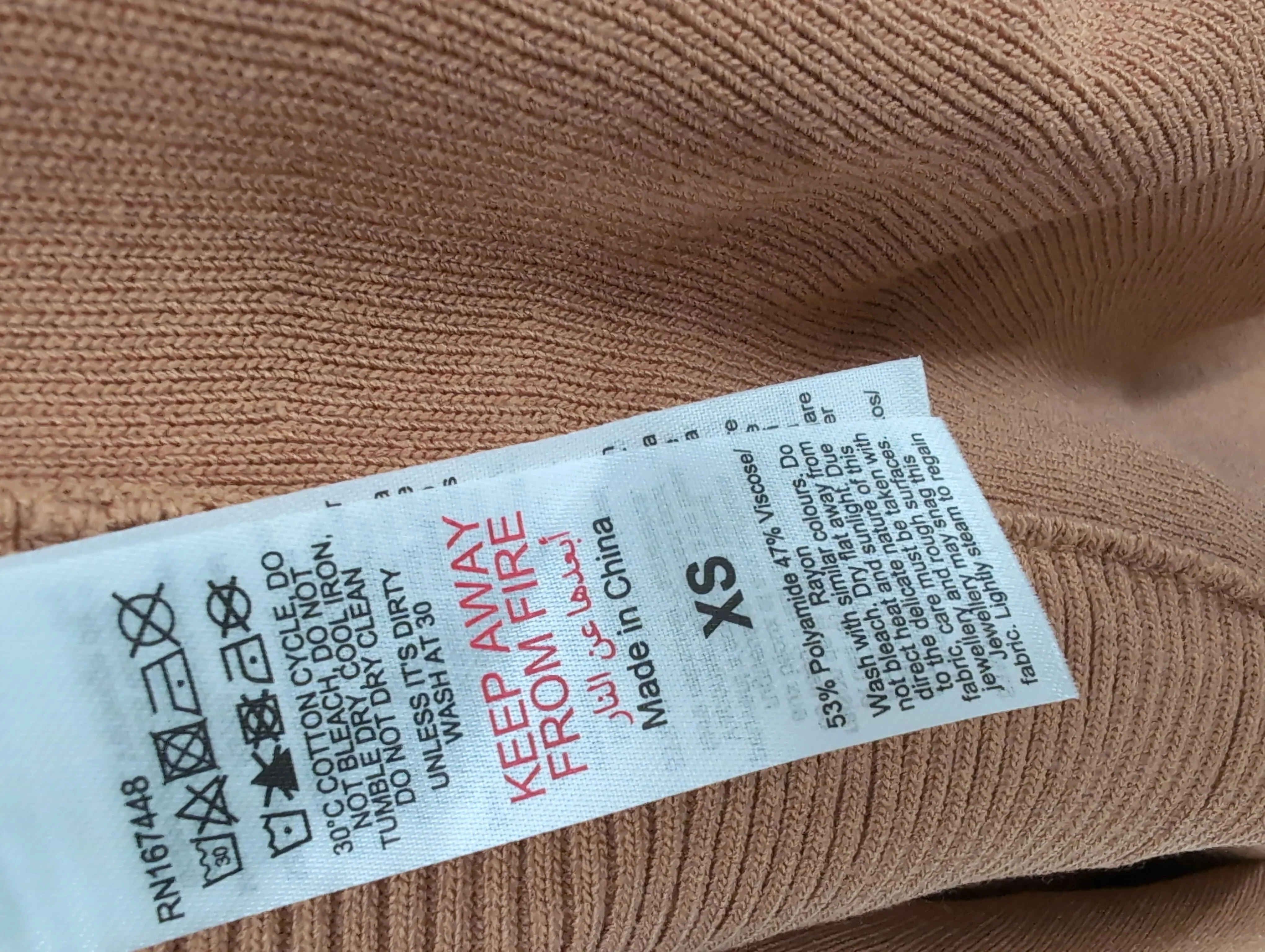 Karen Millen Jumper Mini Dress XS in Tan RRP £95 - Image 6