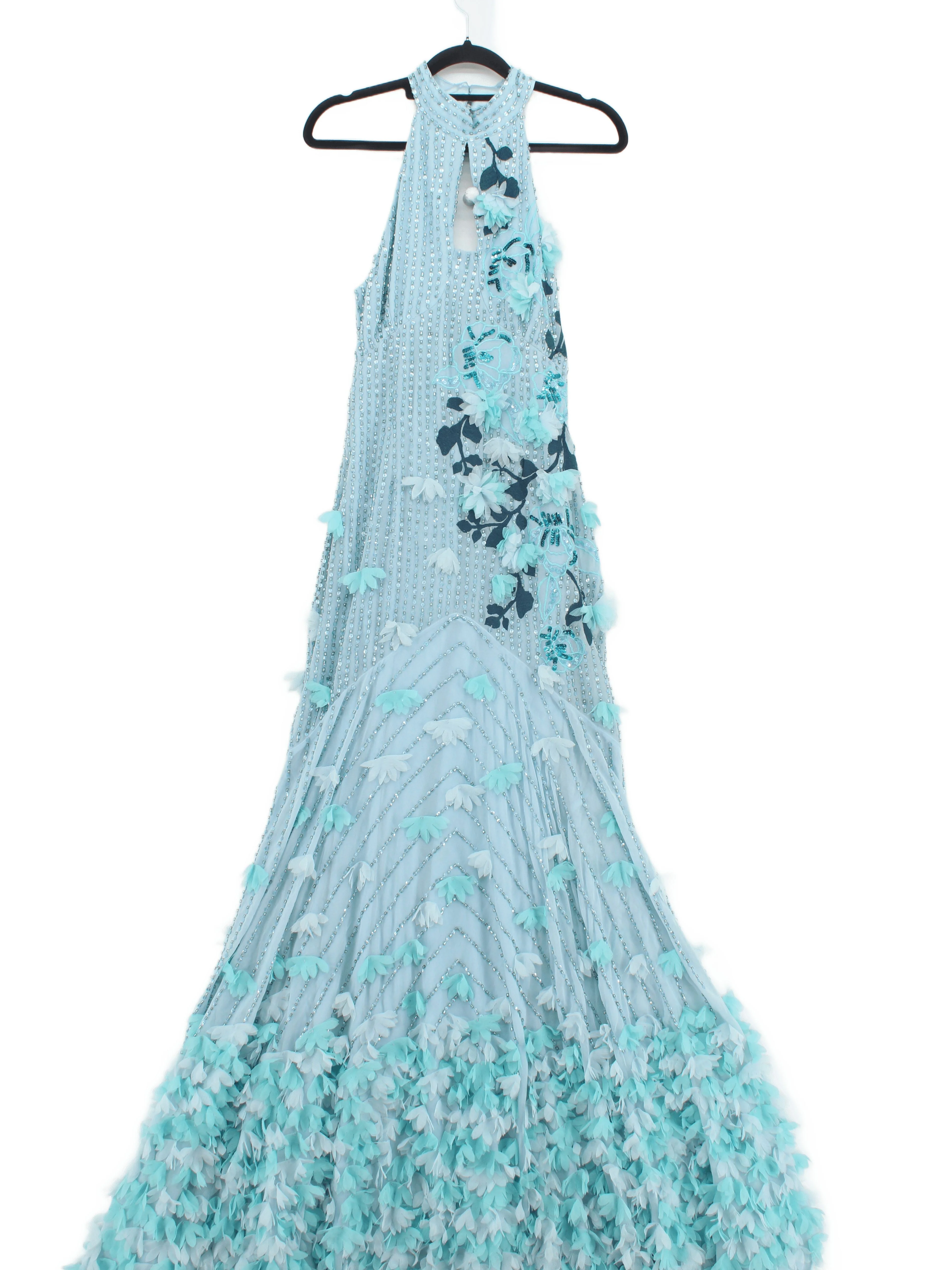 Karen Millen Maxi Dress UK10 in Blue RRP £549