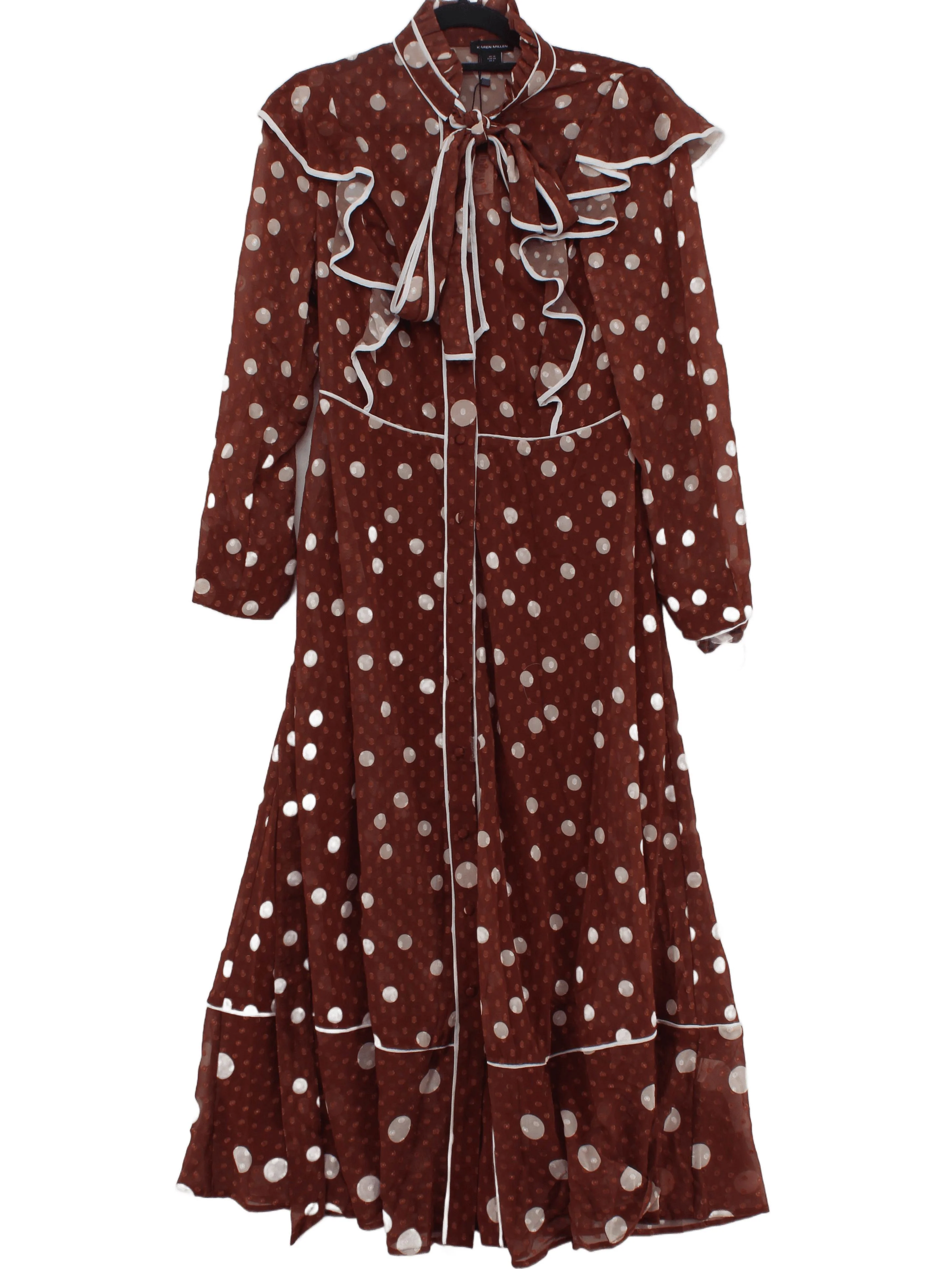 Karen Millen Maxi Dress UK10 in Brown RRP £139