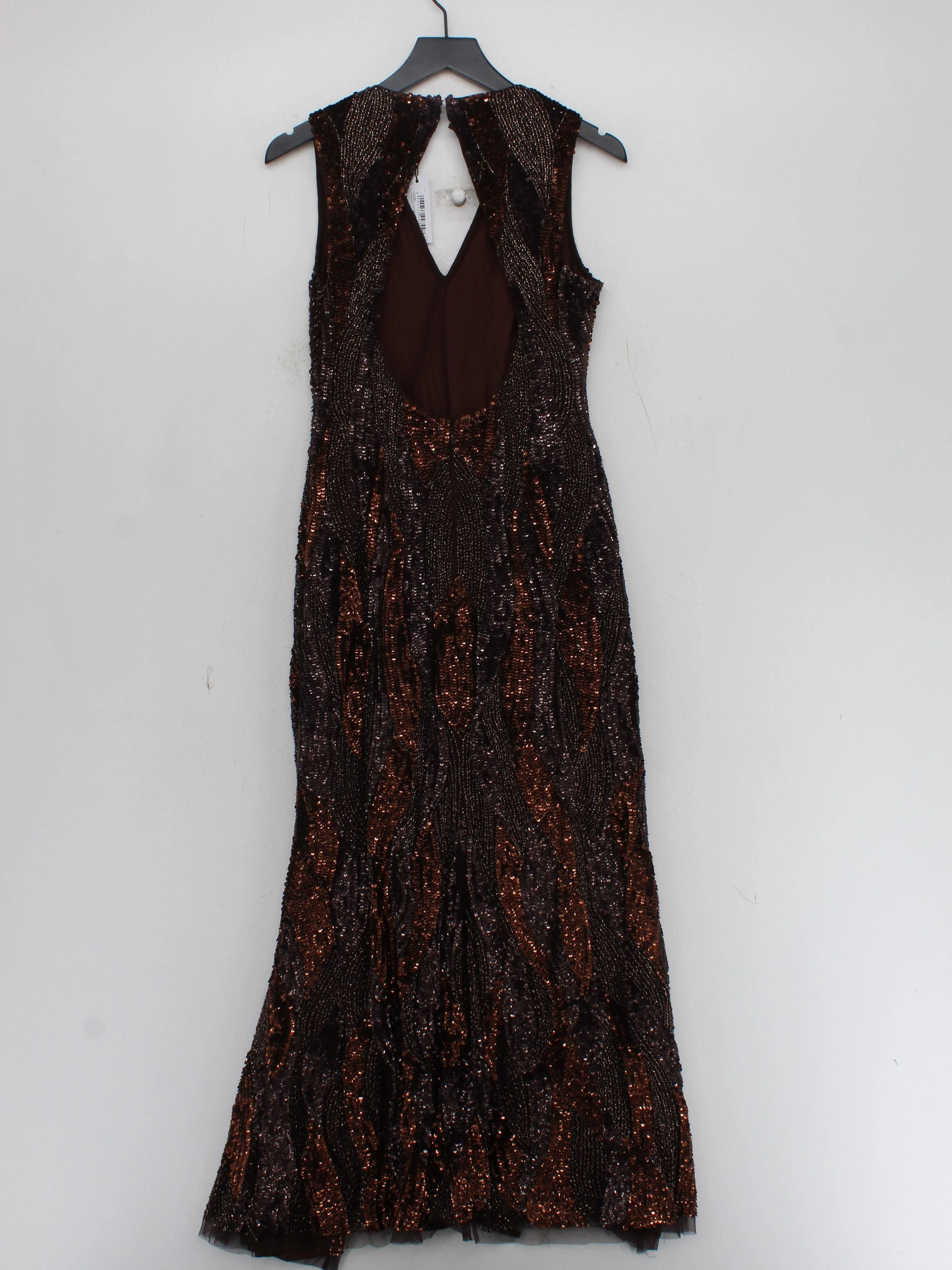 Karen Millen Maxi Dress UK10 in Brown RRP £359 - Image 2