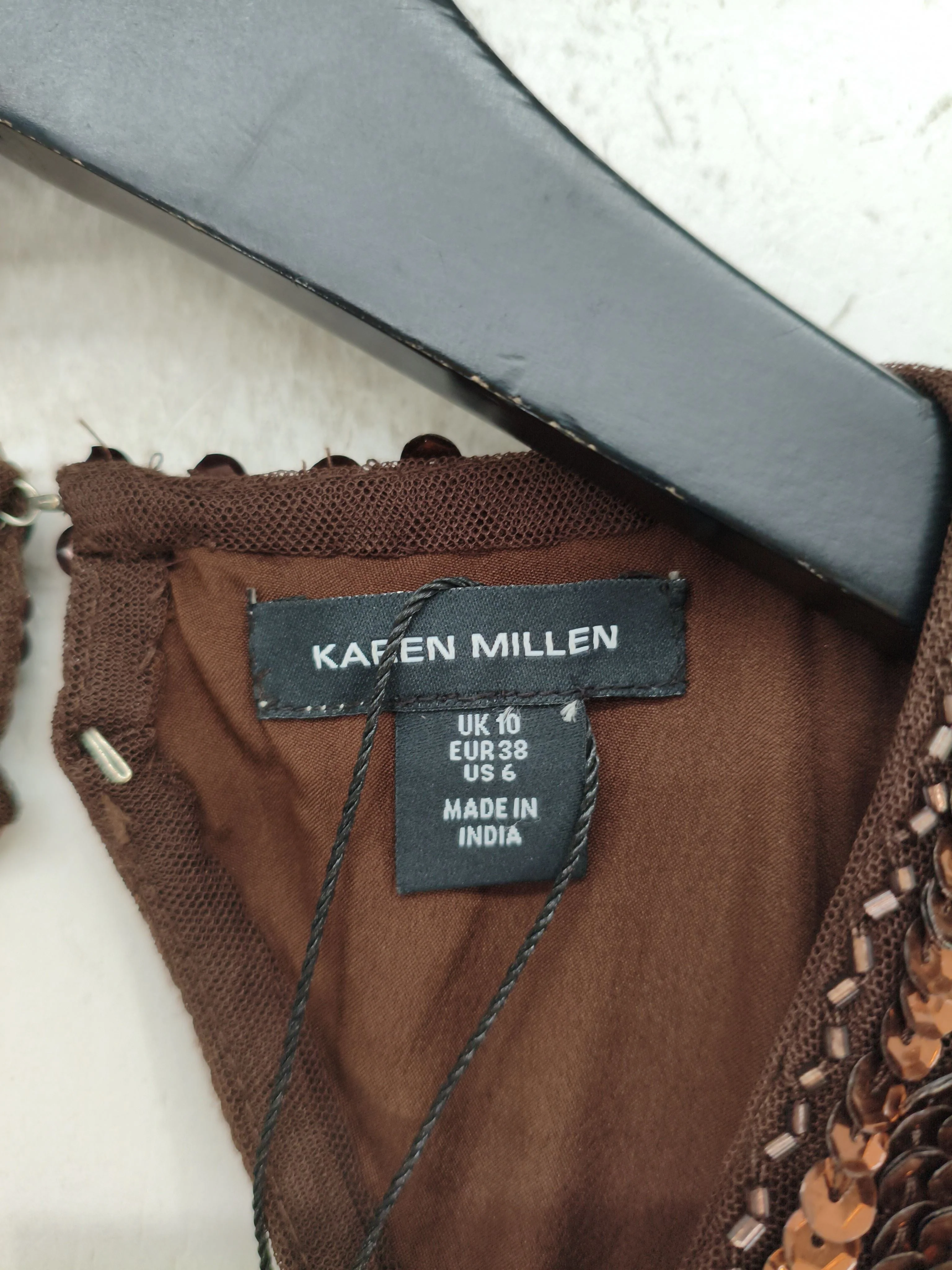 Karen Millen Maxi Dress UK10 in Brown RRP £359 - Image 6