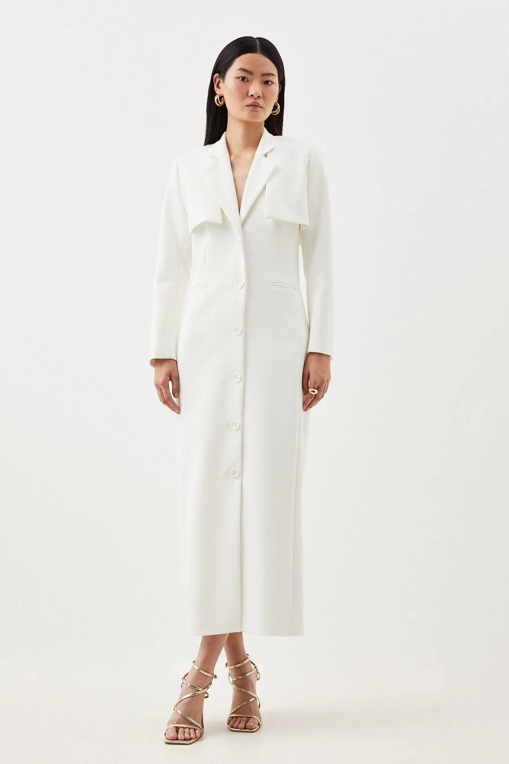 Karen Millen Maxi Dress UK10 in Cream RRP £199