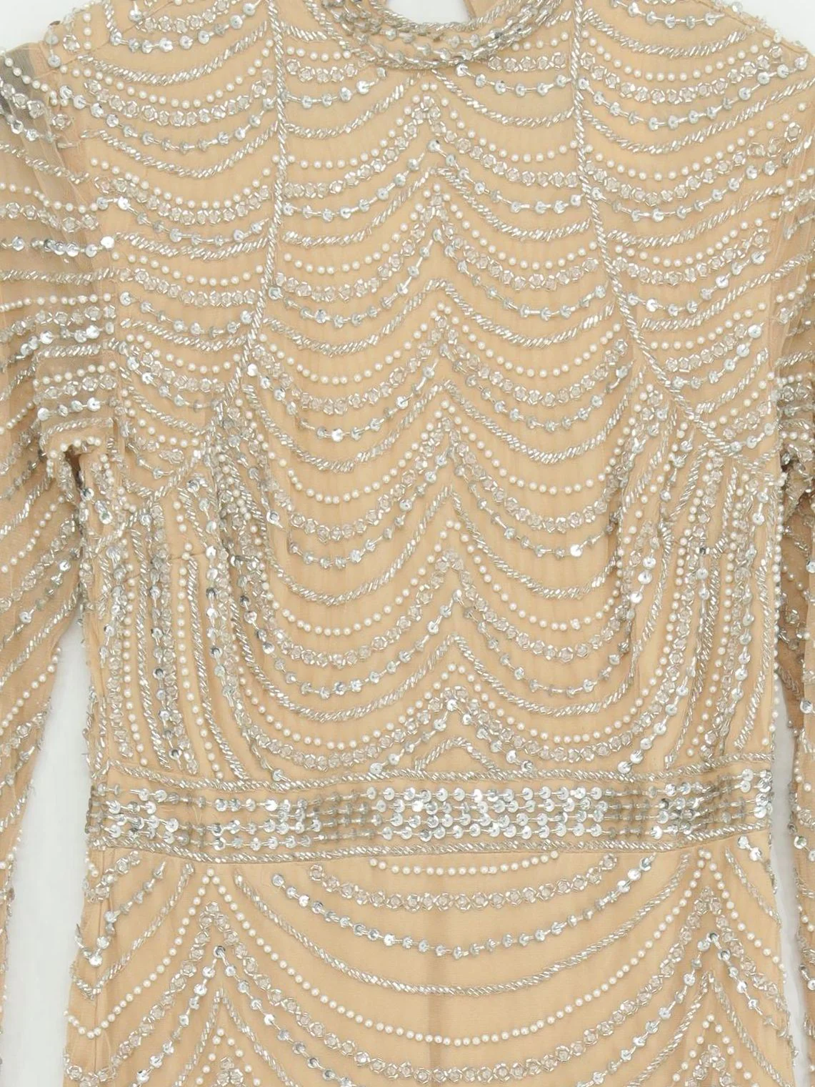 Karen Millen Maxi Dress UK10 in Silver RRP £389 - Image 3