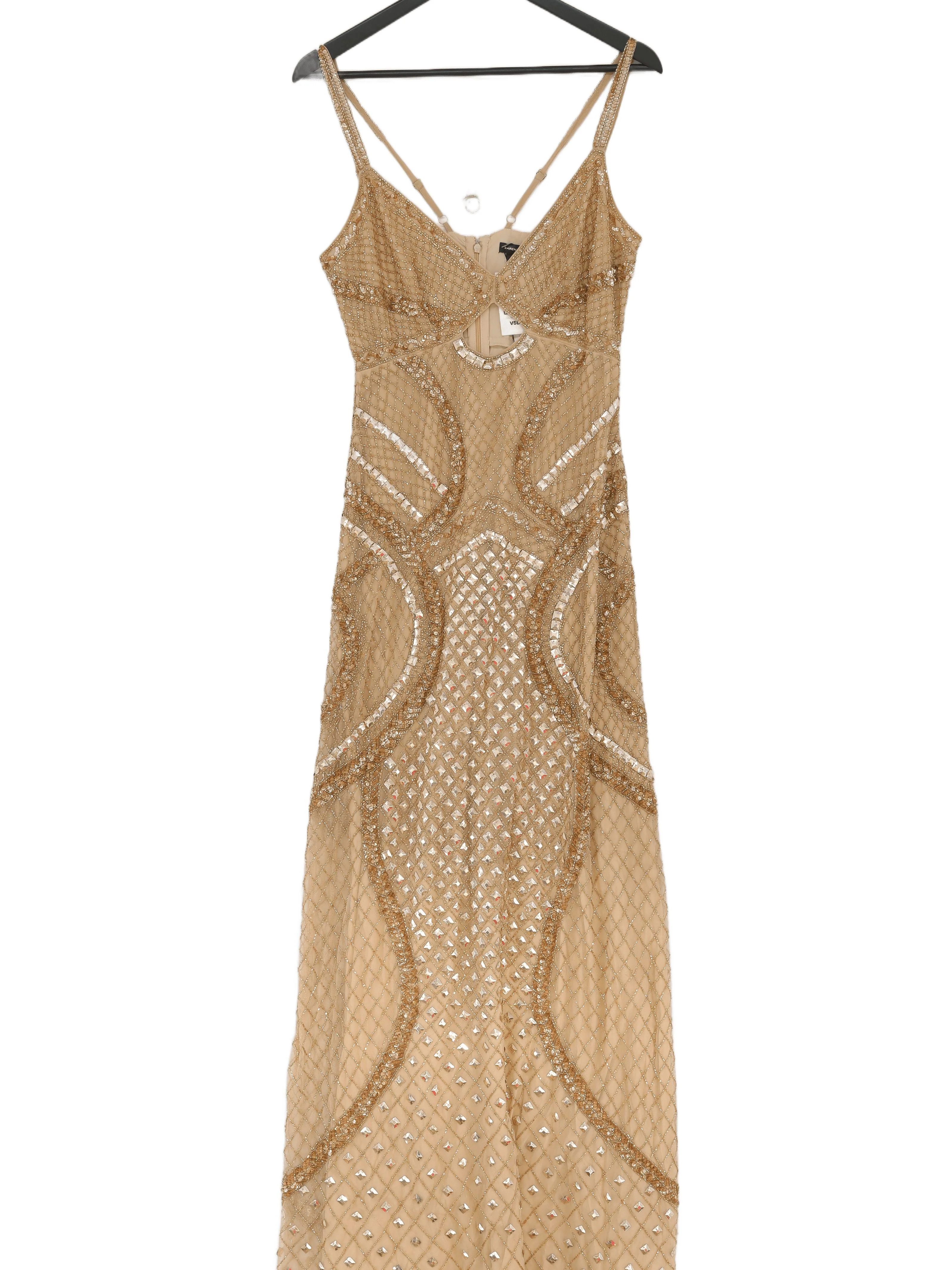 Karen Millen Maxi Dress UK10 in Tan RRP £359
